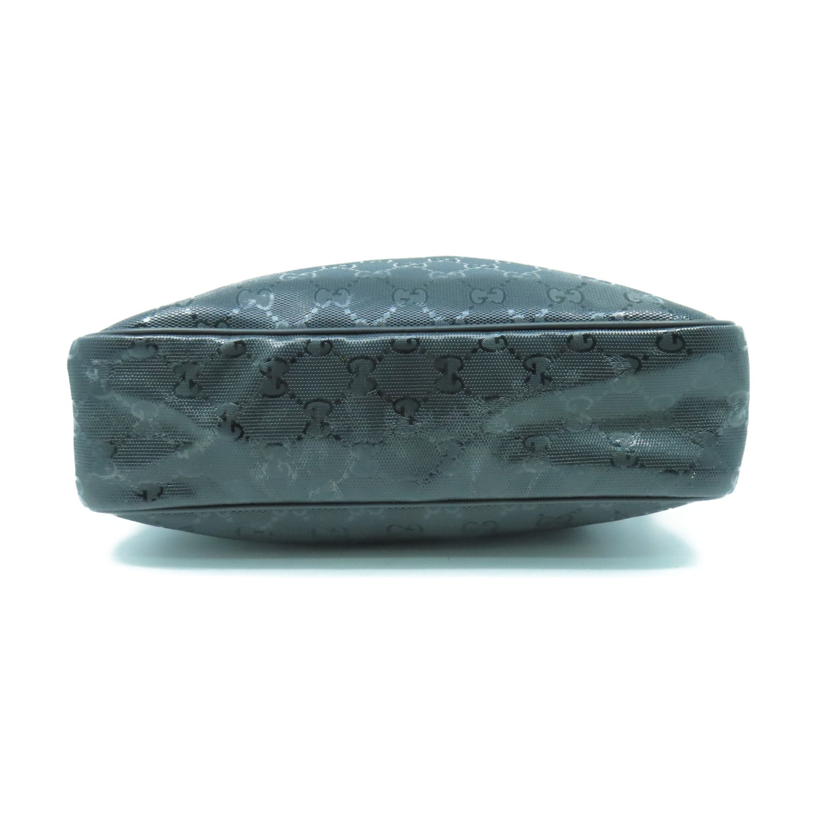 GUCCI 塗層帆布Shoulder Bag銀扣肩背袋黑色