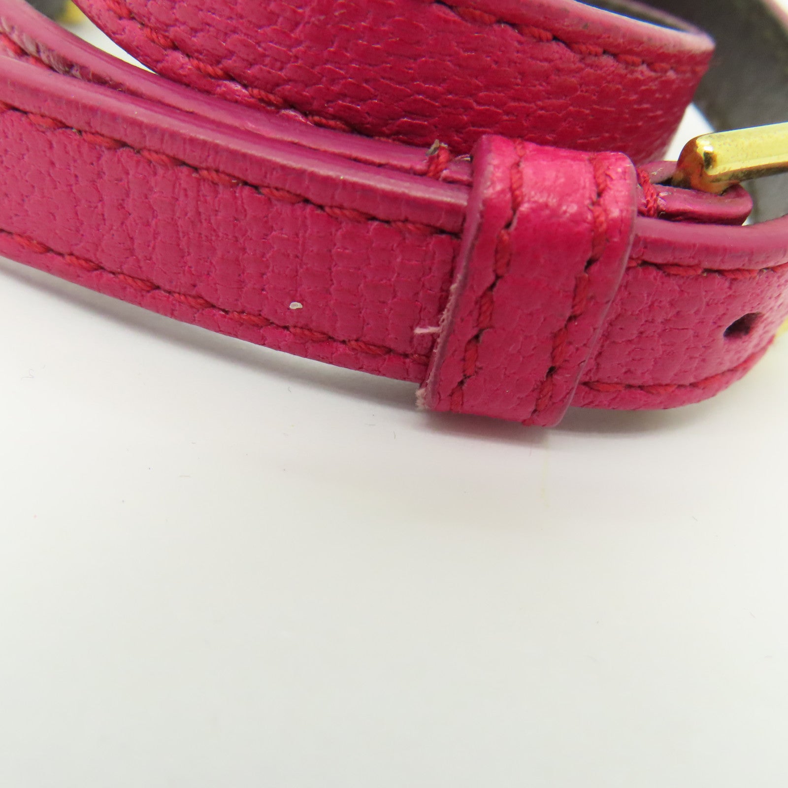 SAINT LAURENT 【激減優惠】牛皮皮革Brace金扣手鐲粉紅色