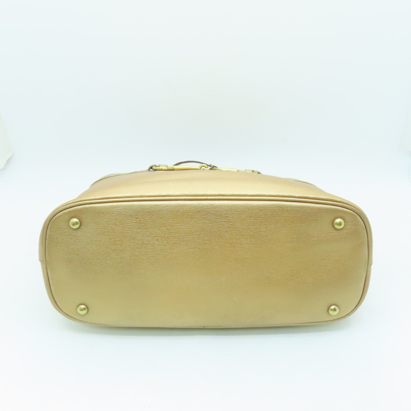 GUCCI 【激減優惠】牛皮皮革Horsebit Handbag金扣手挽肩背兩用袋金色