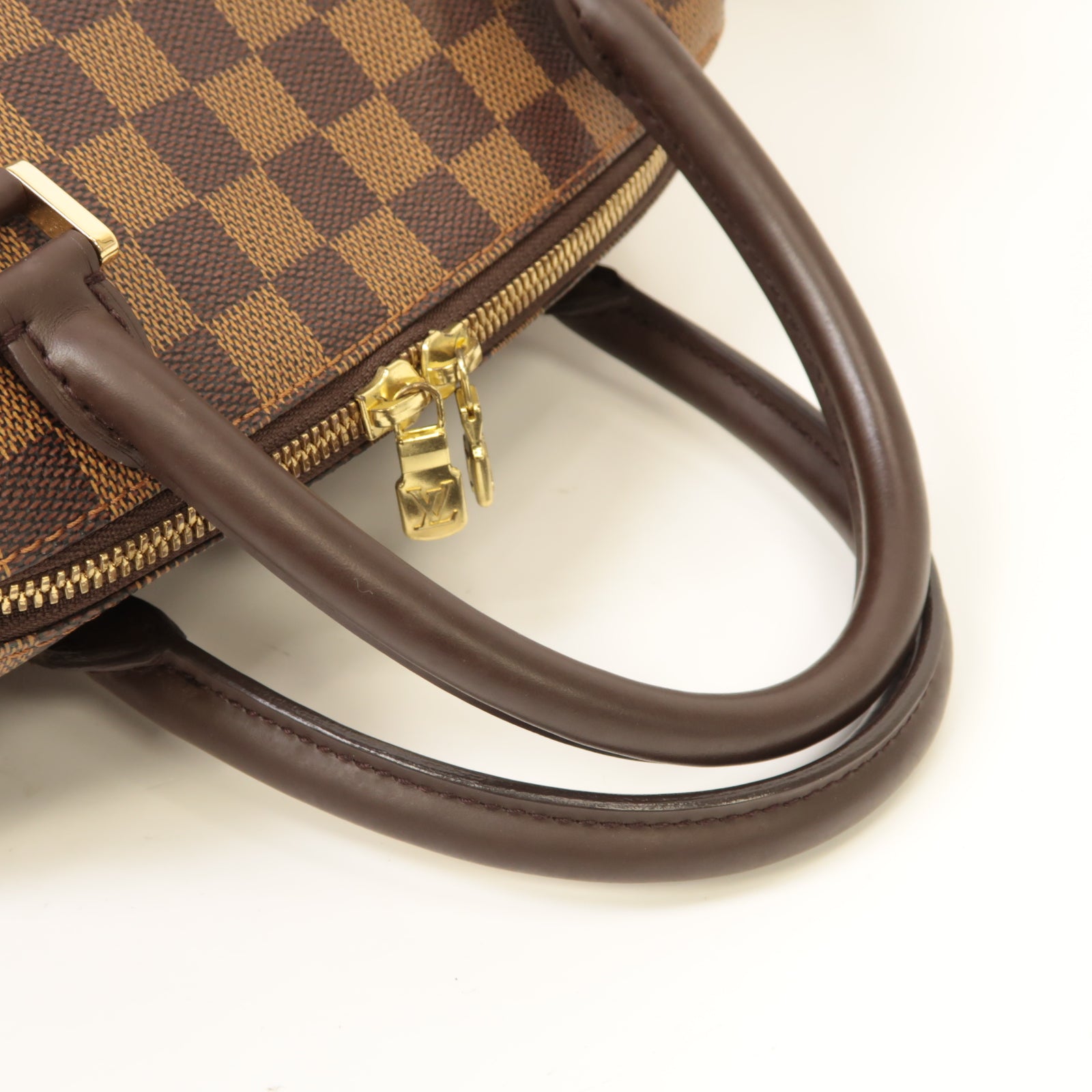 LOUIS VUITTON Damier Ribera MM金扣手挽袋啡色