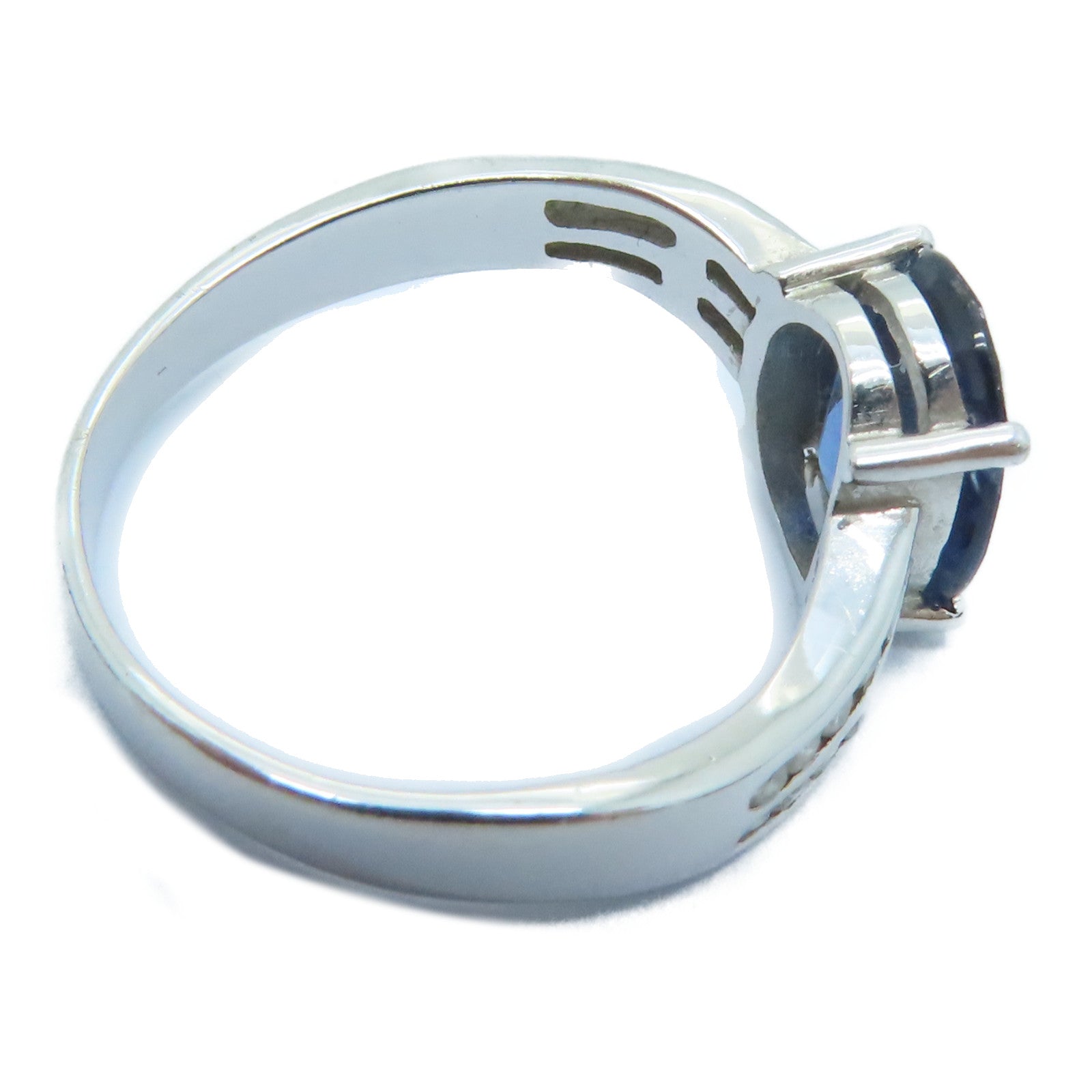 JEWELRY [Sharp Discount] 18K White Gold Sapphire Sapphire Ring US#6
