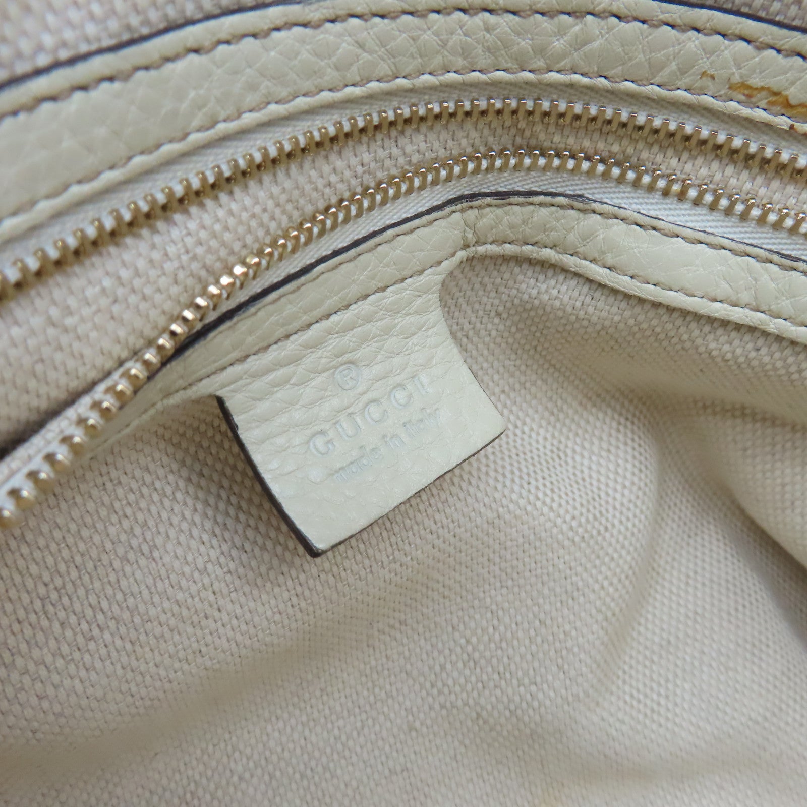 GUCCI 【激減優惠】牛皮皮革Chain Shoulder Bag金扣鏈帶肩背袋米白色