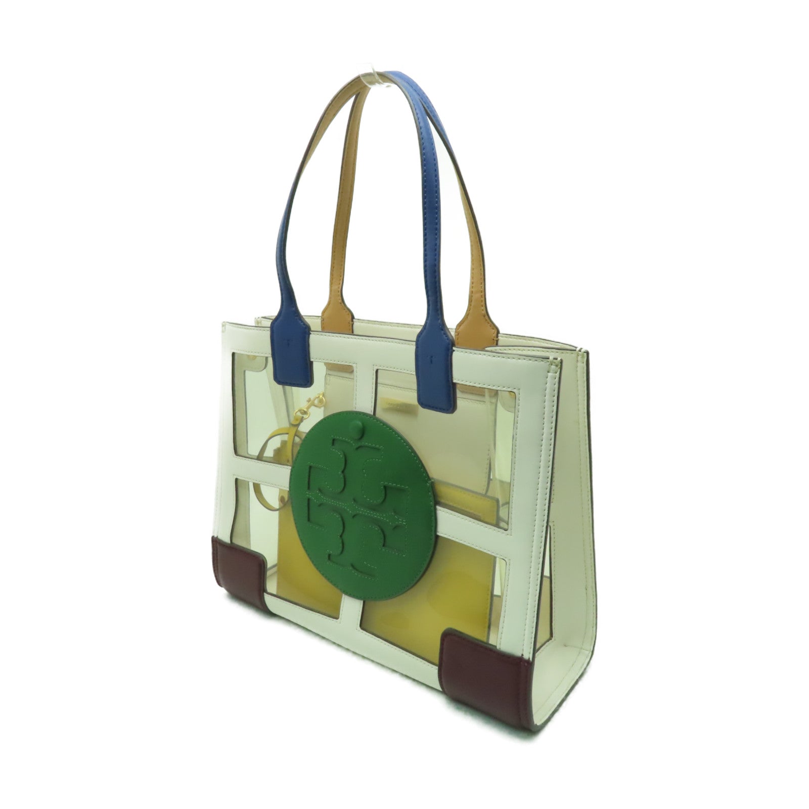 Tory Burch PVC/牛皮皮革Handbag金扣手挽袋白色/綠色/藍色