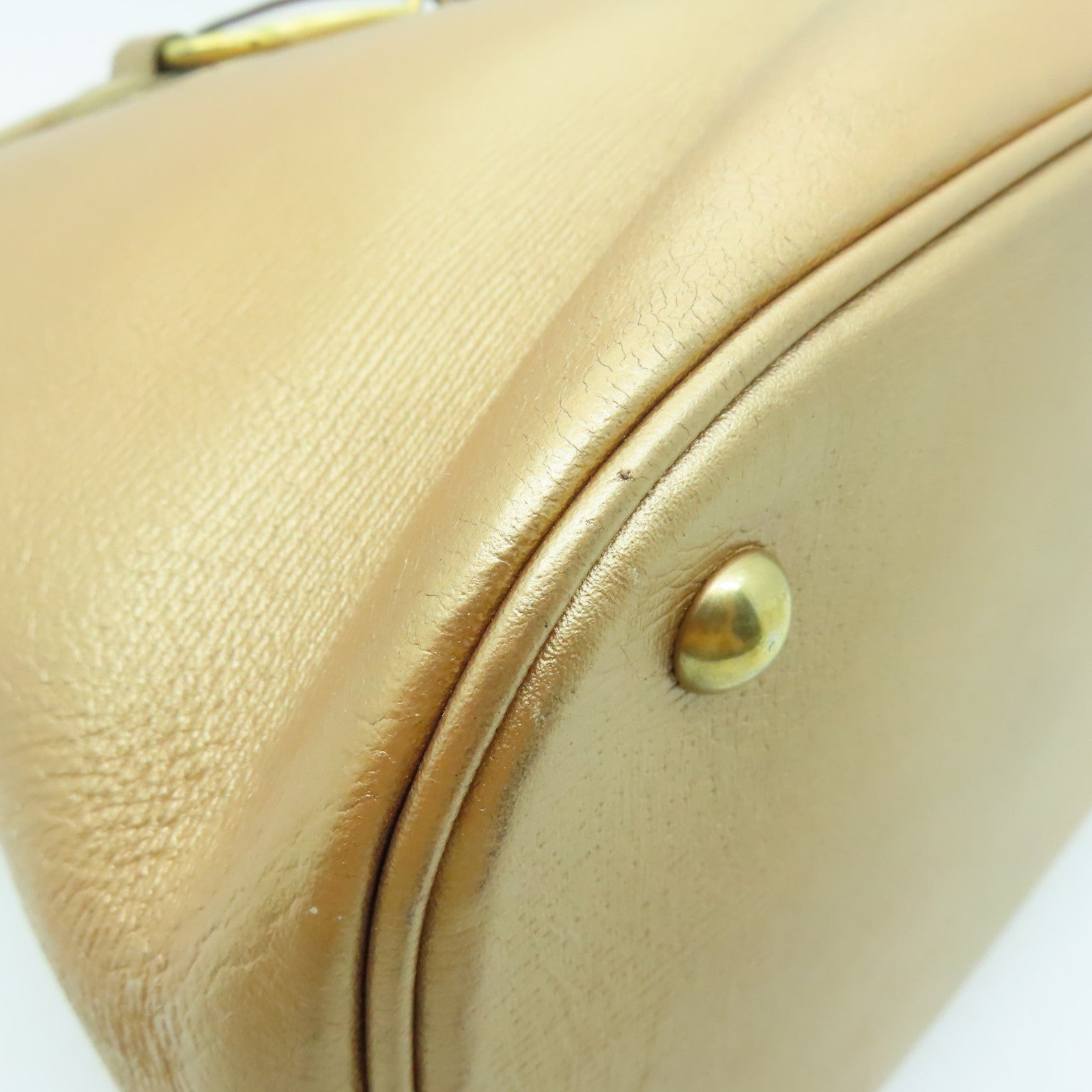 GUCCI 【激減優惠】牛皮皮革Horsebit Handbag金扣手挽肩背兩用袋金色