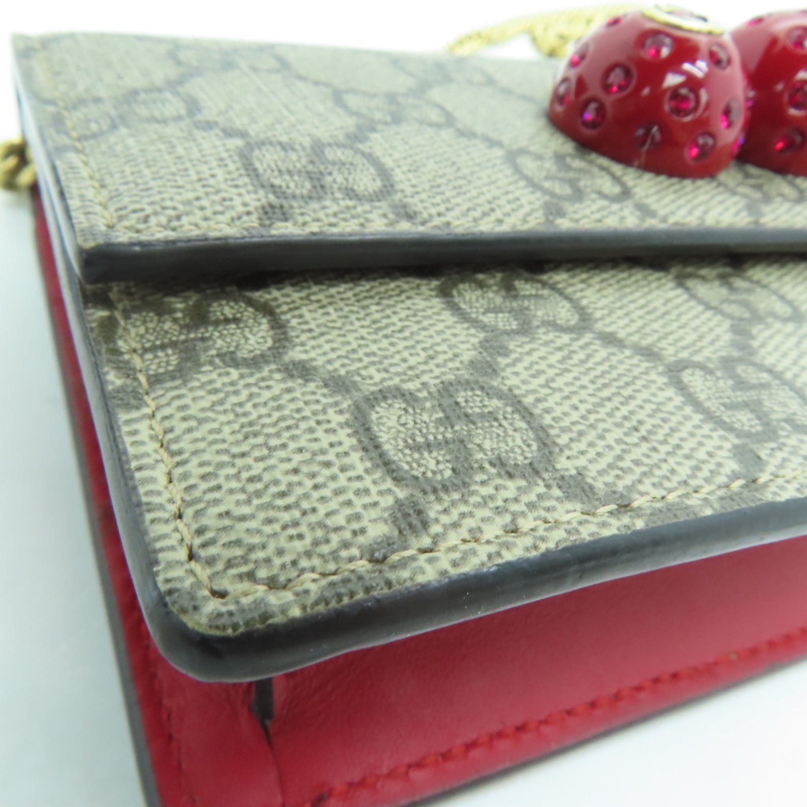 GUCCI 帆布Wallet On Chain金扣鏈帶肩背袋啡色