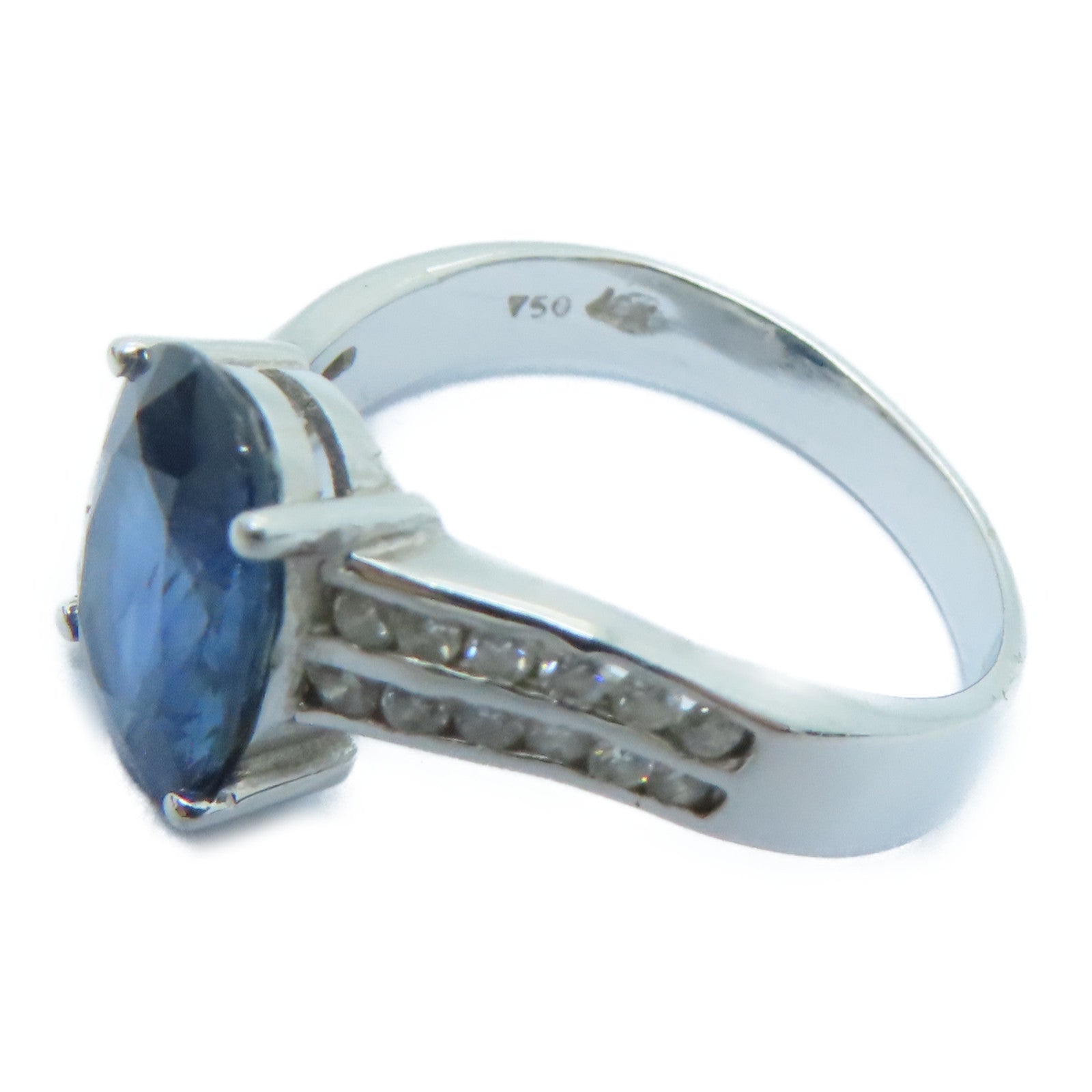 JEWELRY [Sharp Discount] 18K White Gold Sapphire Sapphire Ring US#6