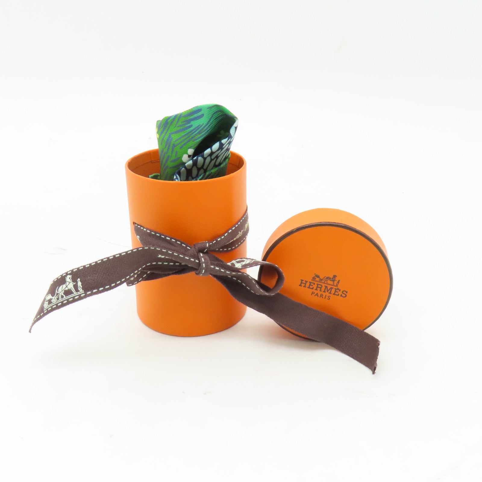 HERMES 絲質Twilly絲巾綠色
