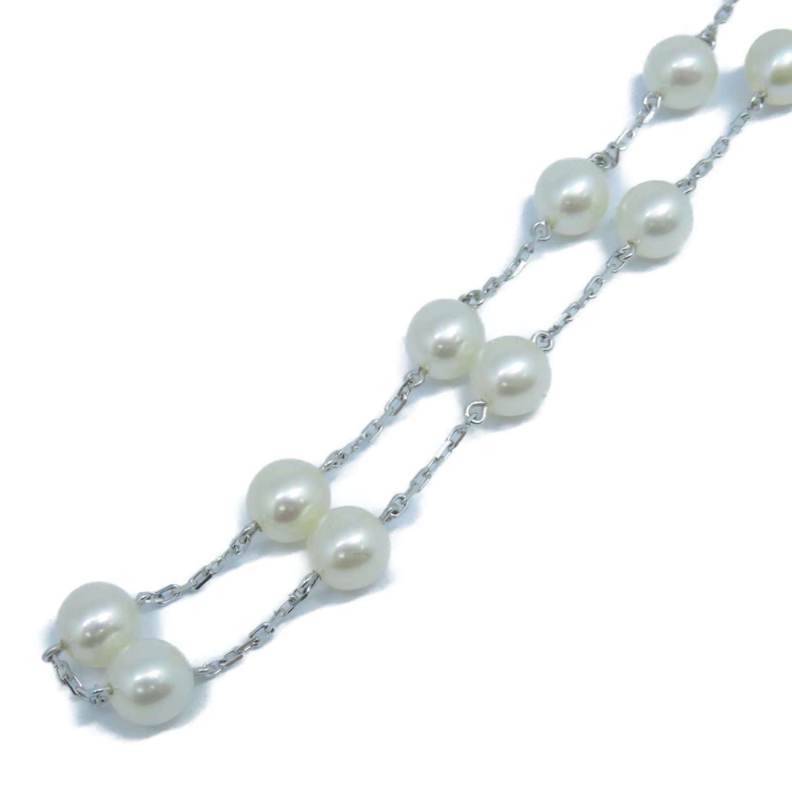 JEWELRY 18K白金Pearl Necklace珍珠項鍊銀色/白色