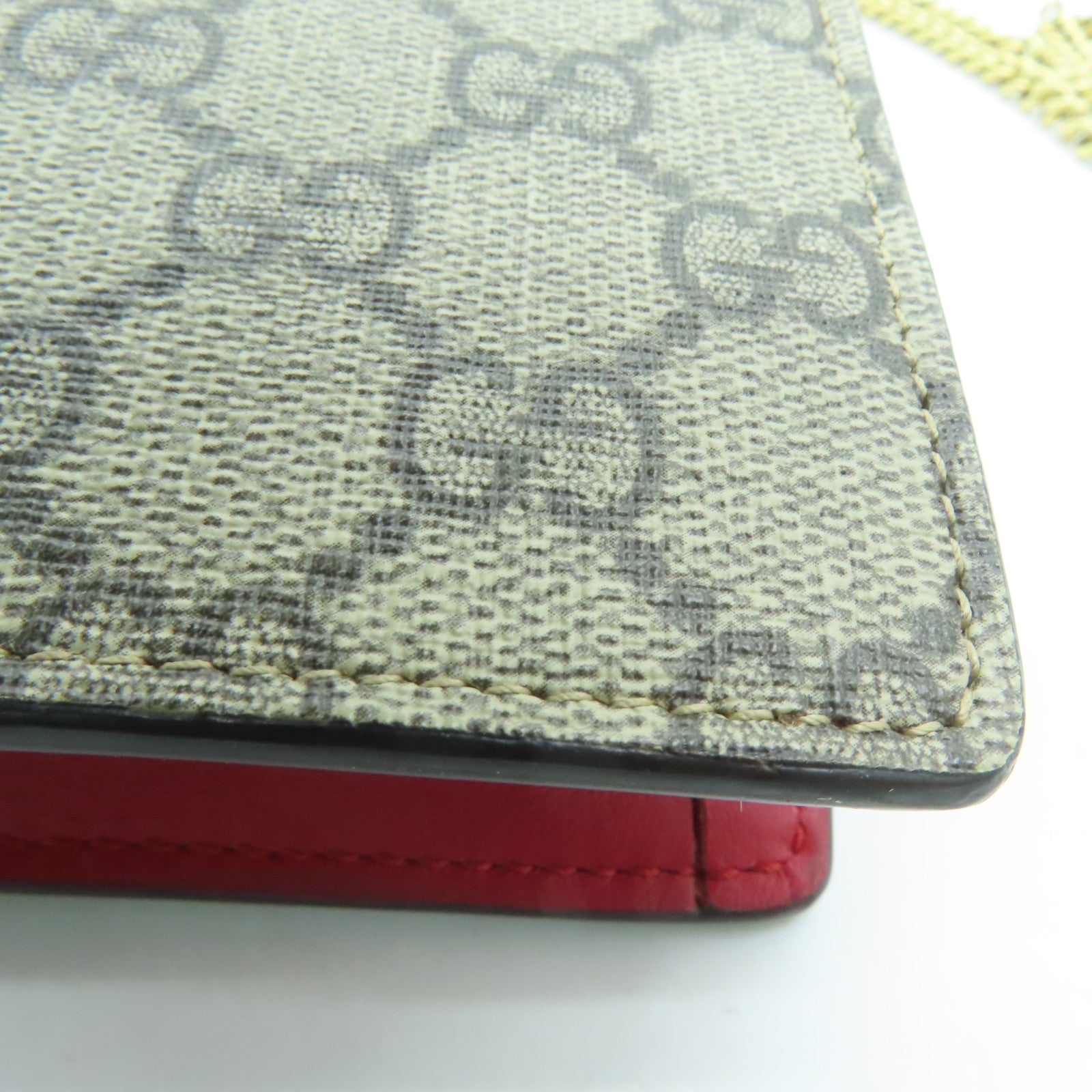 GUCCI 帆布Wallet On Chain金扣鏈帶肩背袋啡色
