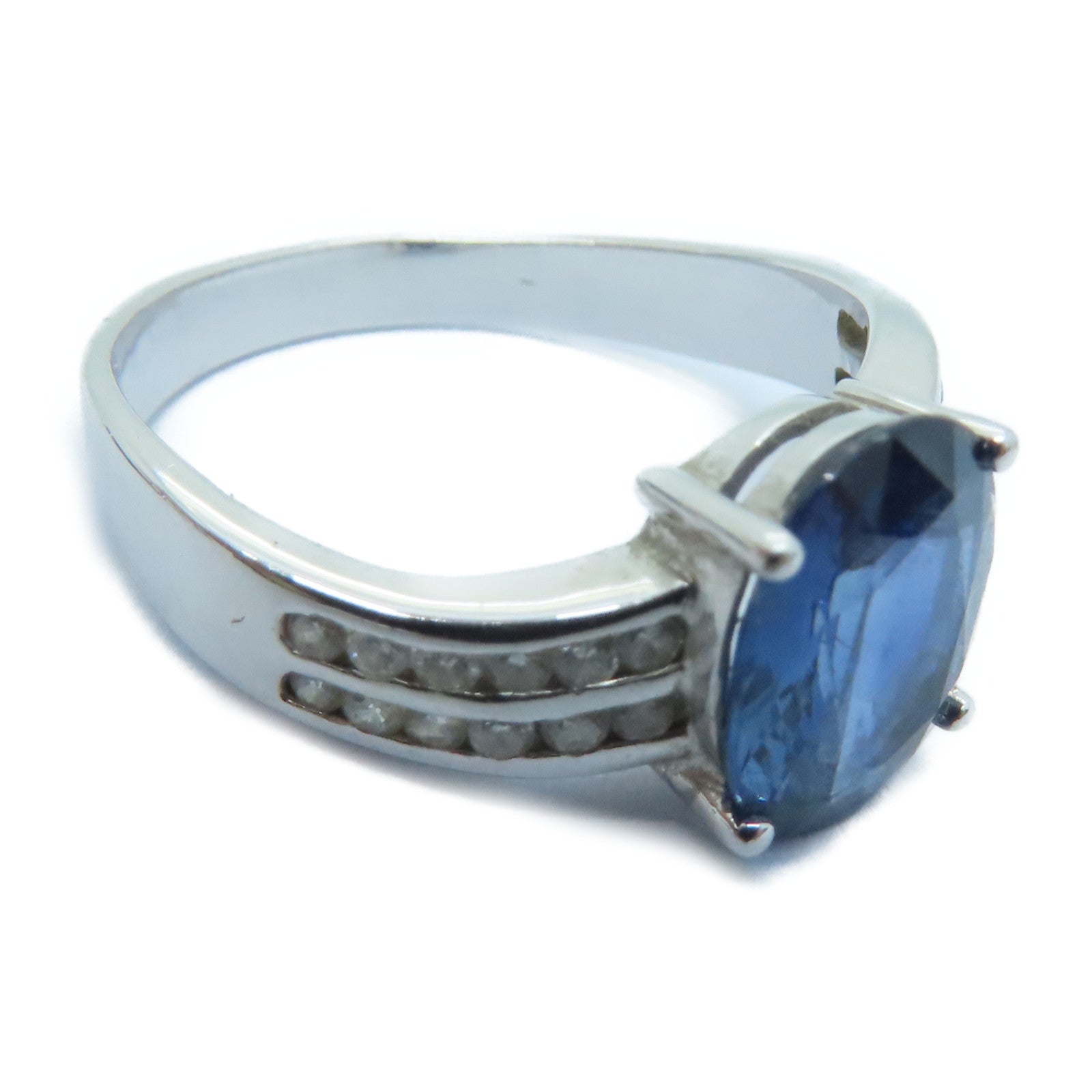 JEWELRY [Sharp Discount] 18K White Gold Sapphire Sapphire Ring US#6
