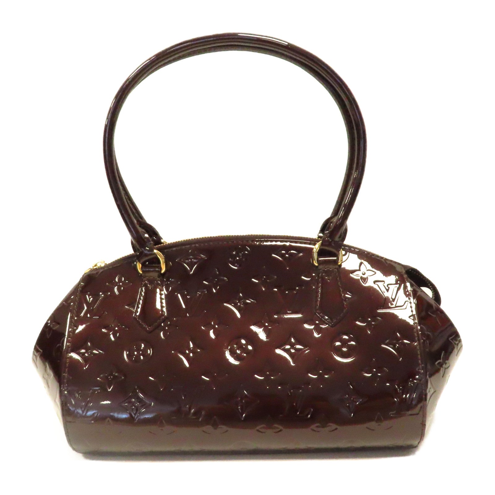 LOUIS VUITTON Monogram Vernis Sherwood PM金扣肩背袋紅色
