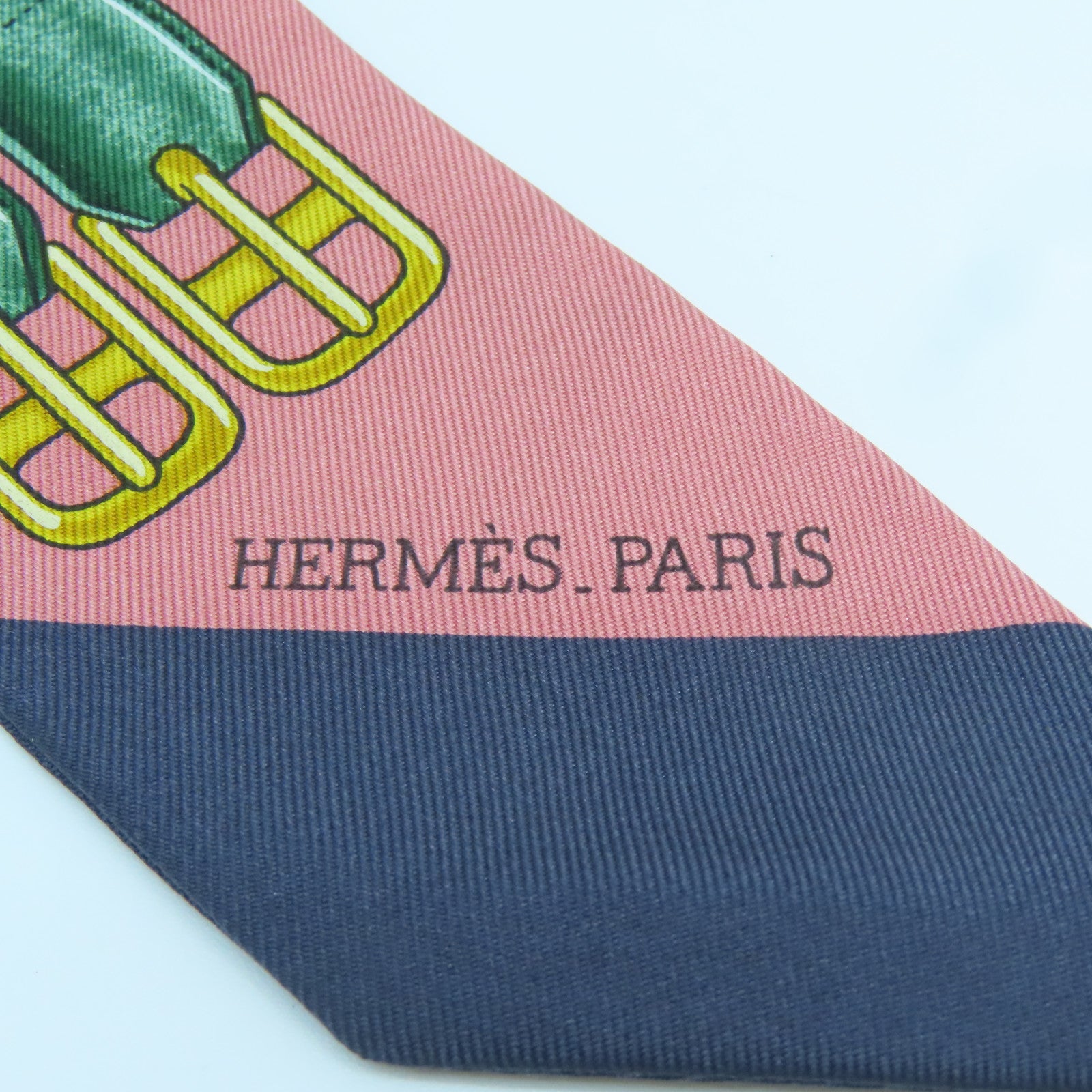 HERMES 絲質Twilly絲巾粉紅色藍色綠色