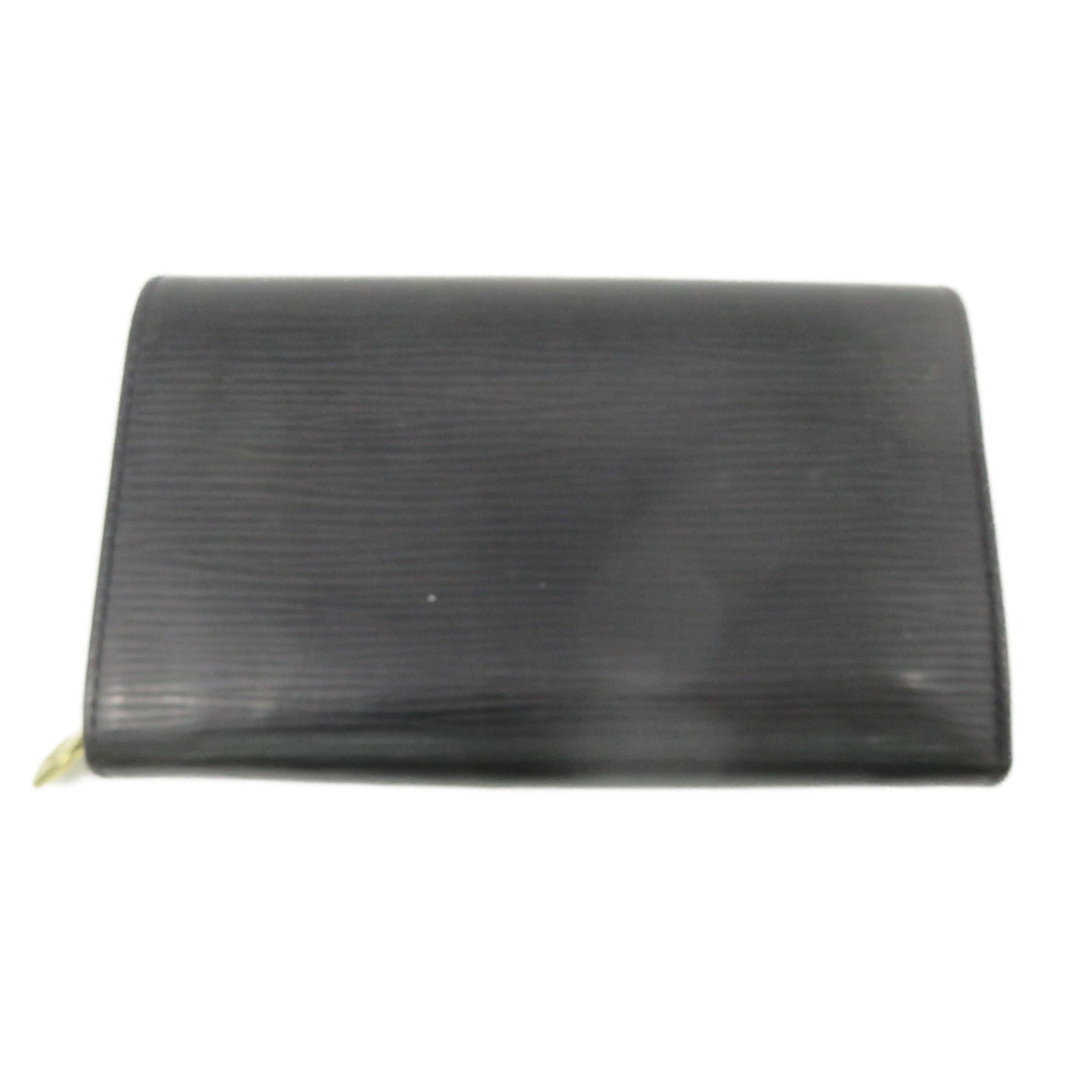 LOUIS VUITTON Epi Leather Wallet Gold Buckle Wallet Black