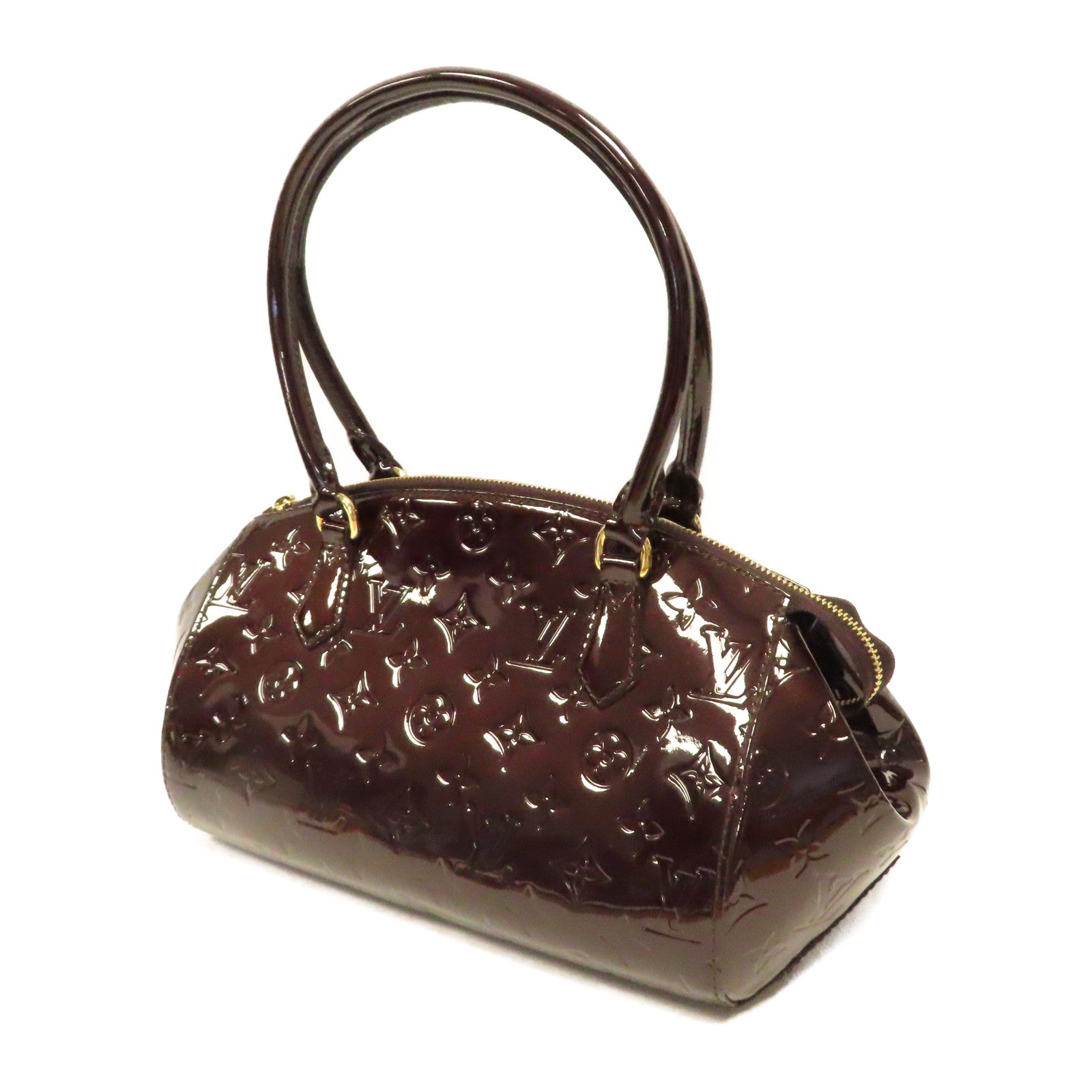 LOUIS VUITTON Monogram Vernis Sherwood PM金扣肩背袋紅色