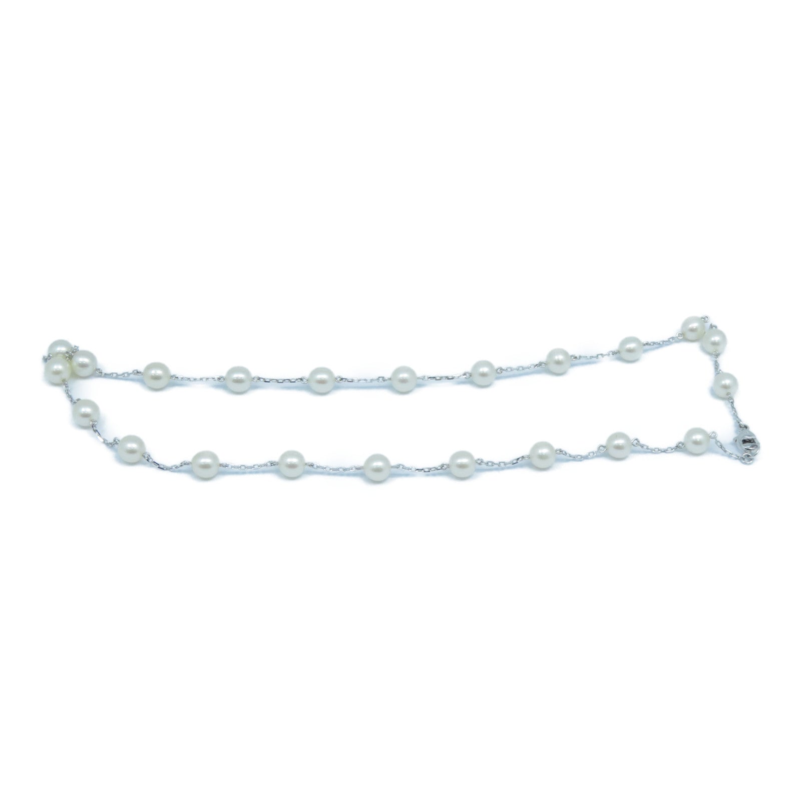 JEWELRY 18K白金Pearl Necklace珍珠項鍊銀色/白色
