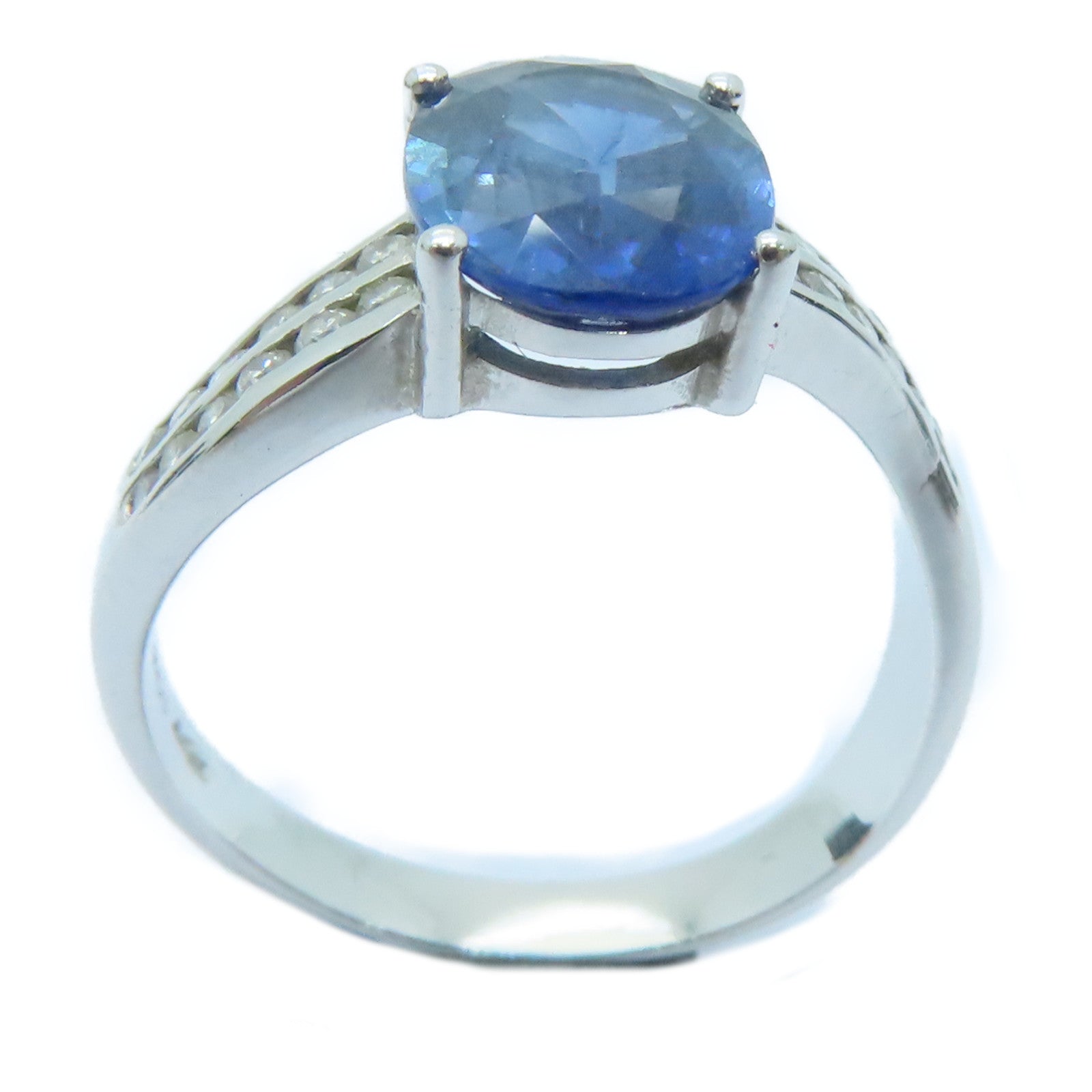 JEWELRY [Sharp Discount] 18K White Gold Sapphire Sapphire Ring US#6