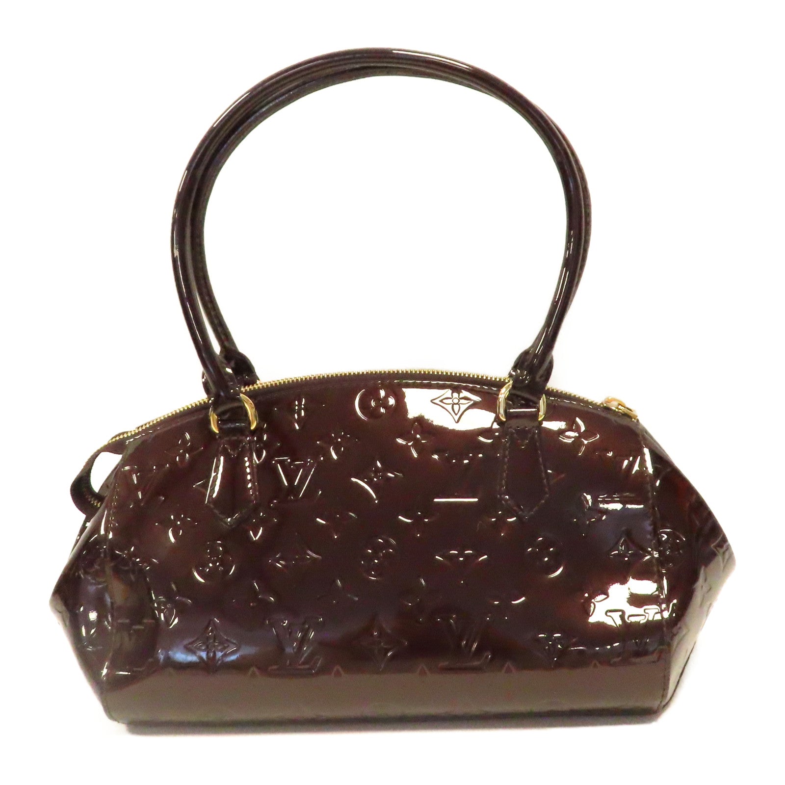 LOUIS VUITTON Monogram Vernis Sherwood PM金扣肩背袋紅色