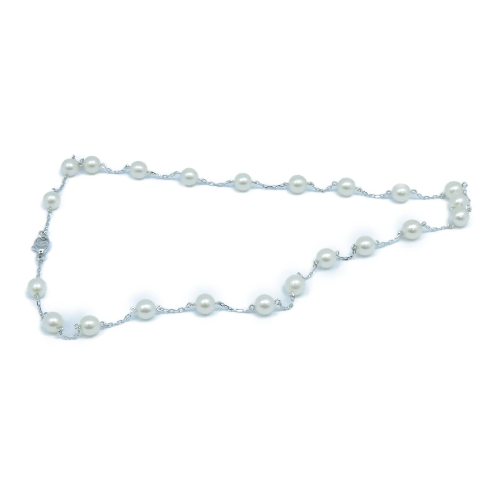 JEWELRY 18K白金Pearl Necklace珍珠項鍊銀色/白色