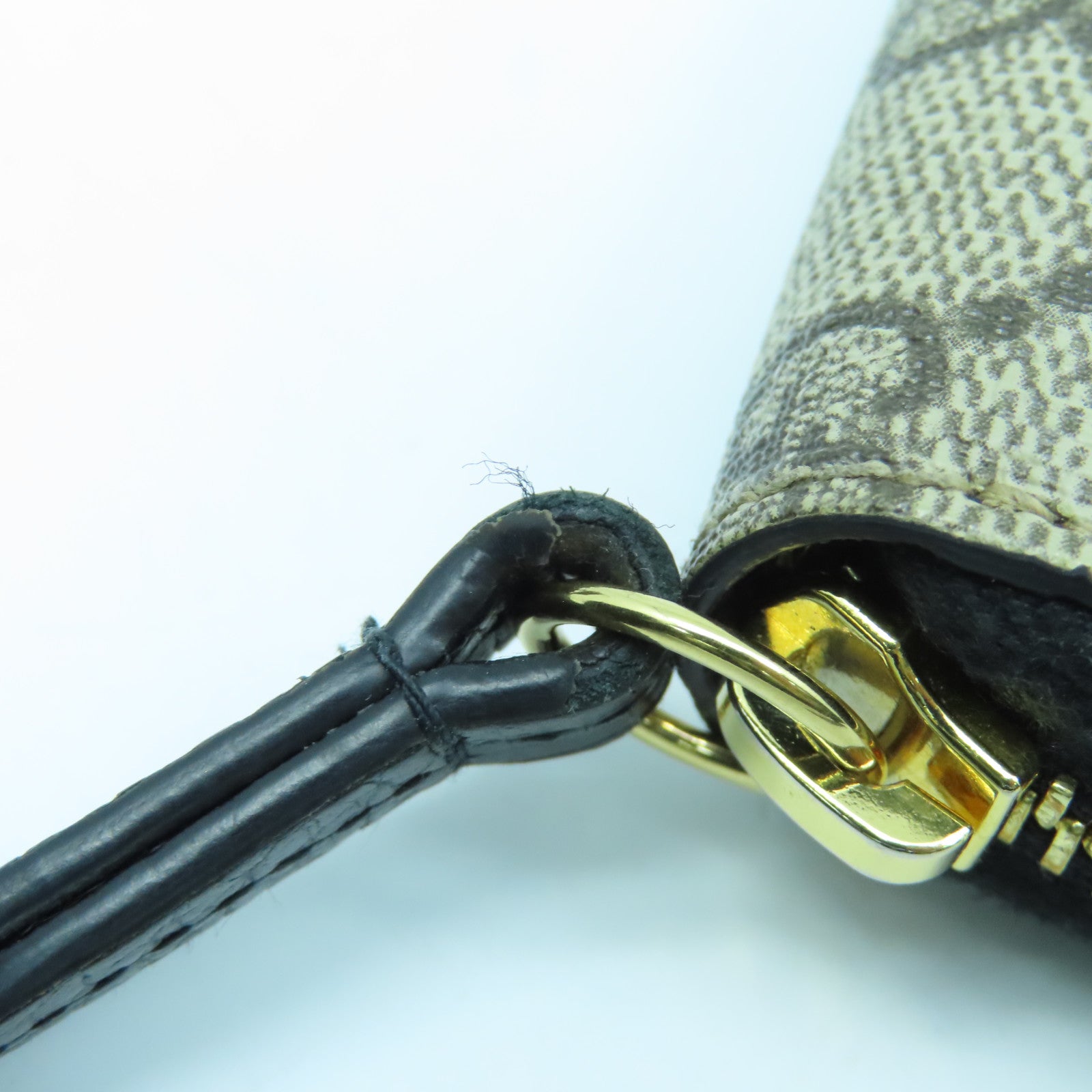 GUCCI 塗層帆布/牛皮皮革Long Wallelt金扣長錢包啡色/黑色