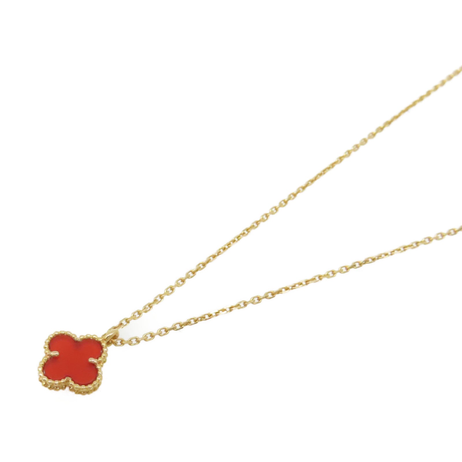 Van Cleef & Arpels 18K黃金/紅玉髓Sweet Alhambra Necklace項鏈紅色/金色