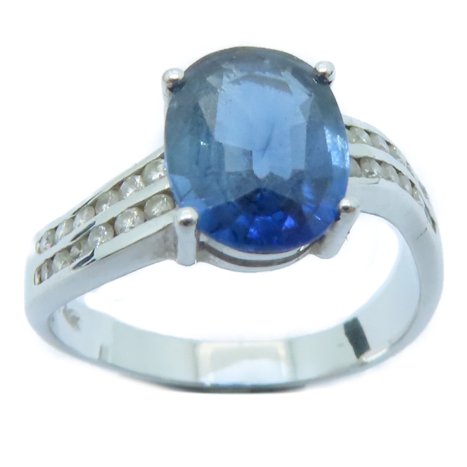 JEWELRY [Sharp Discount] 18K White Gold Sapphire Sapphire Ring US#6