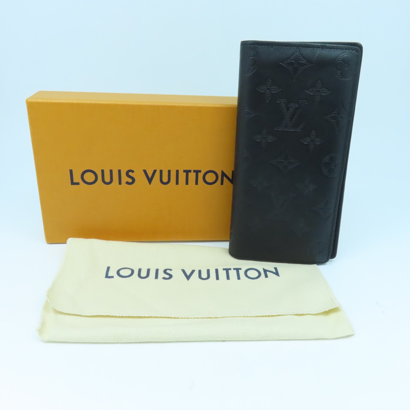 LOUIS VUITTON Monogram Brazza Long Wallet leather long wallet black