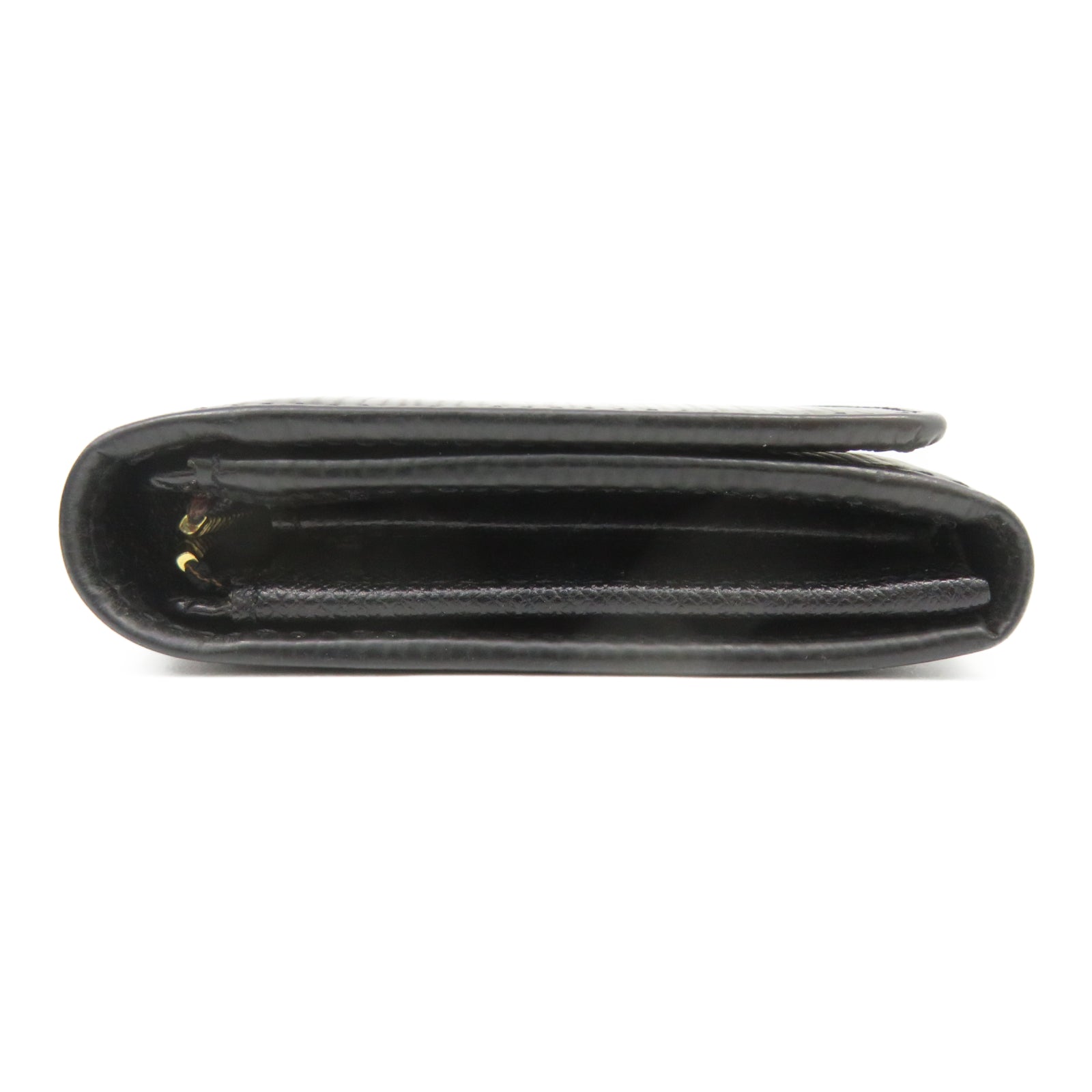 LOUIS VUITTON Epi Leather Wallet Gold Buckle Wallet Black