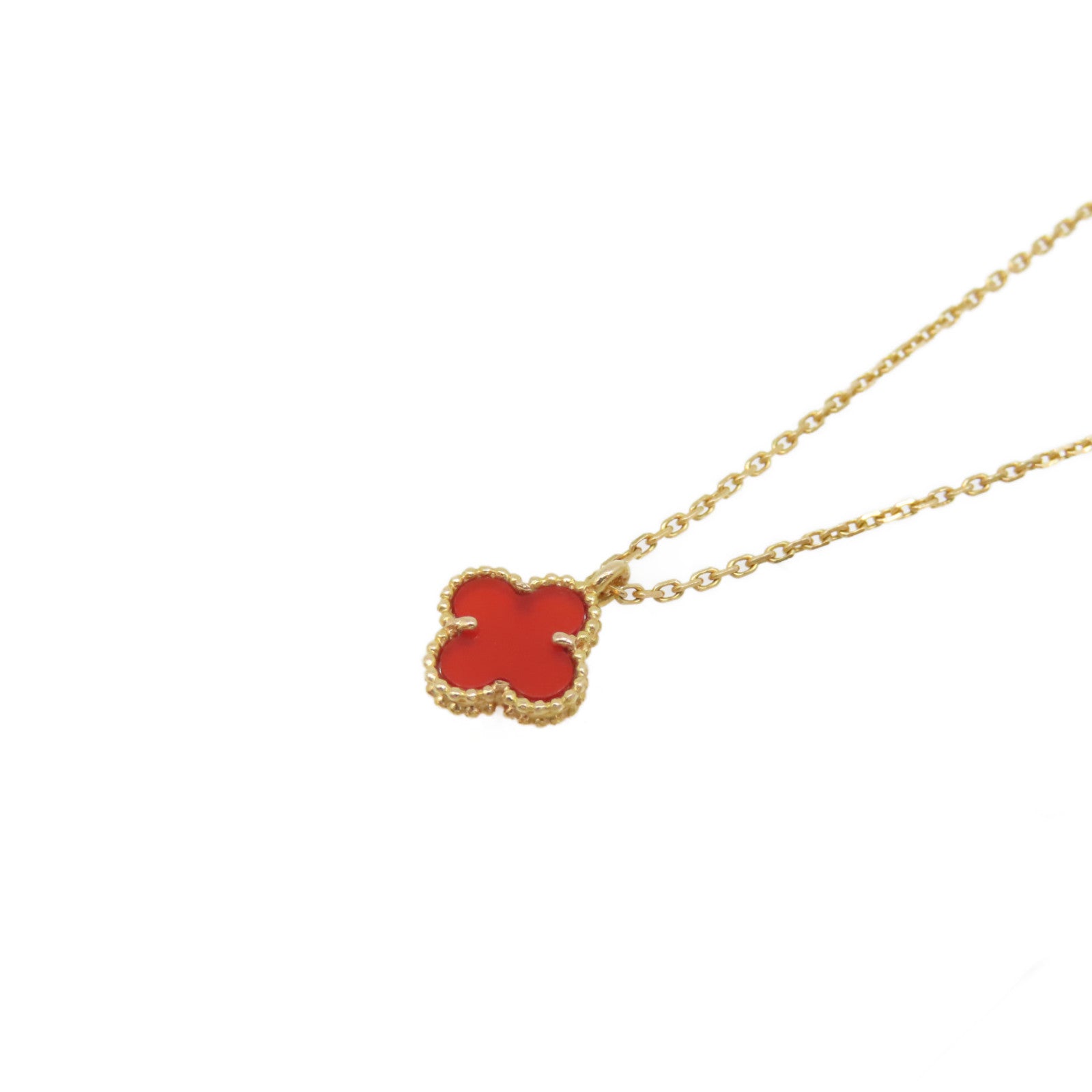Van Cleef & Arpels 18K黃金/紅玉髓Sweet Alhambra Necklace項鏈紅色/金色