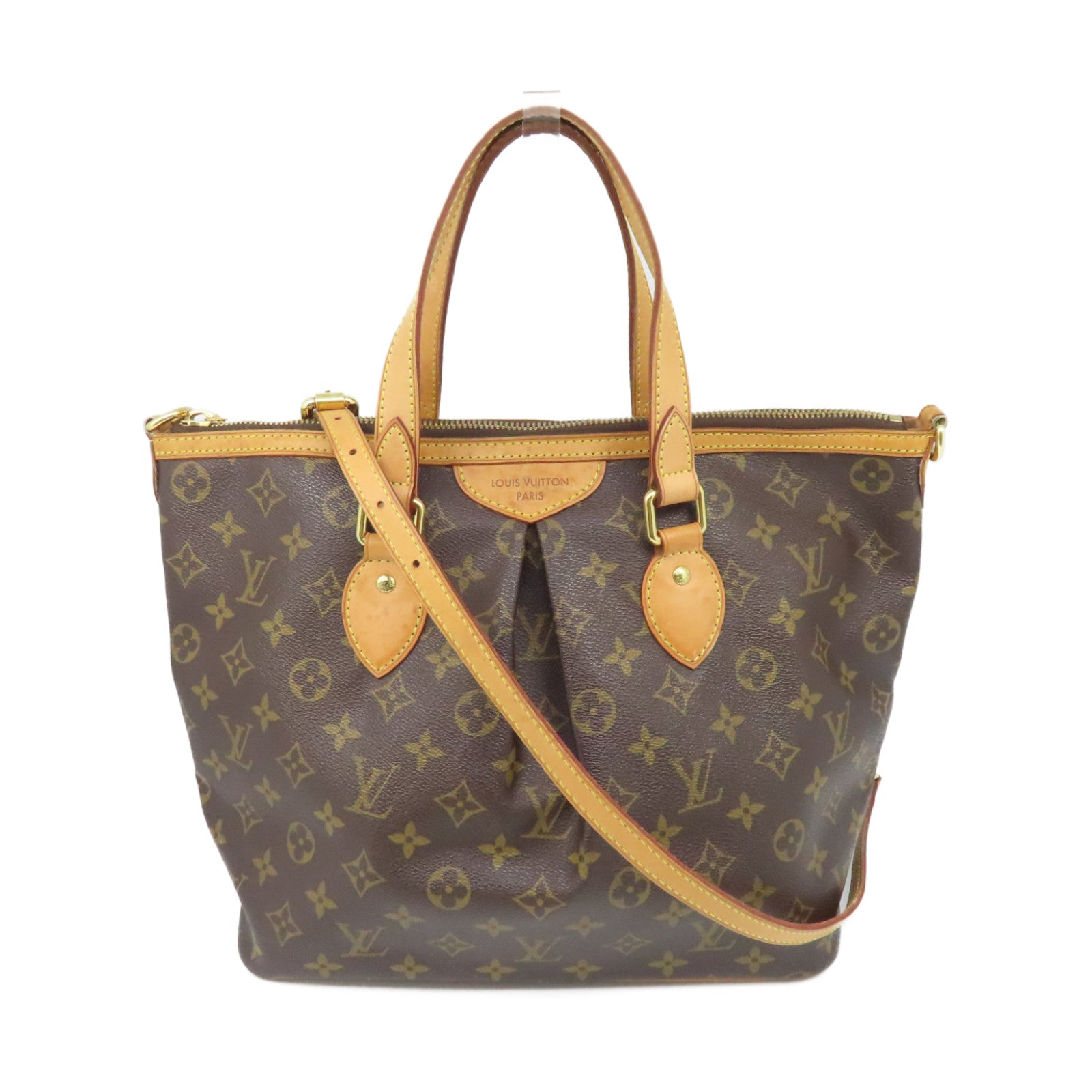 LOUIS VUITTON Monogram Palermo PM金扣手挽肩背兩用袋啡色
