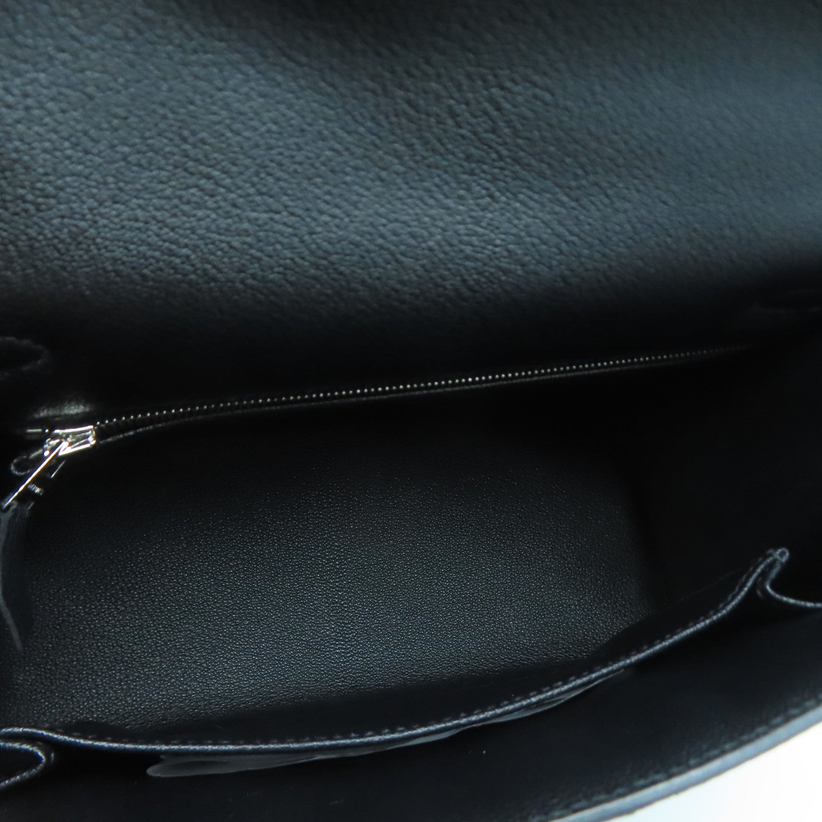 HERMES Chevre皮革Kelly 25銀扣手挽肩背兩用袋黑色