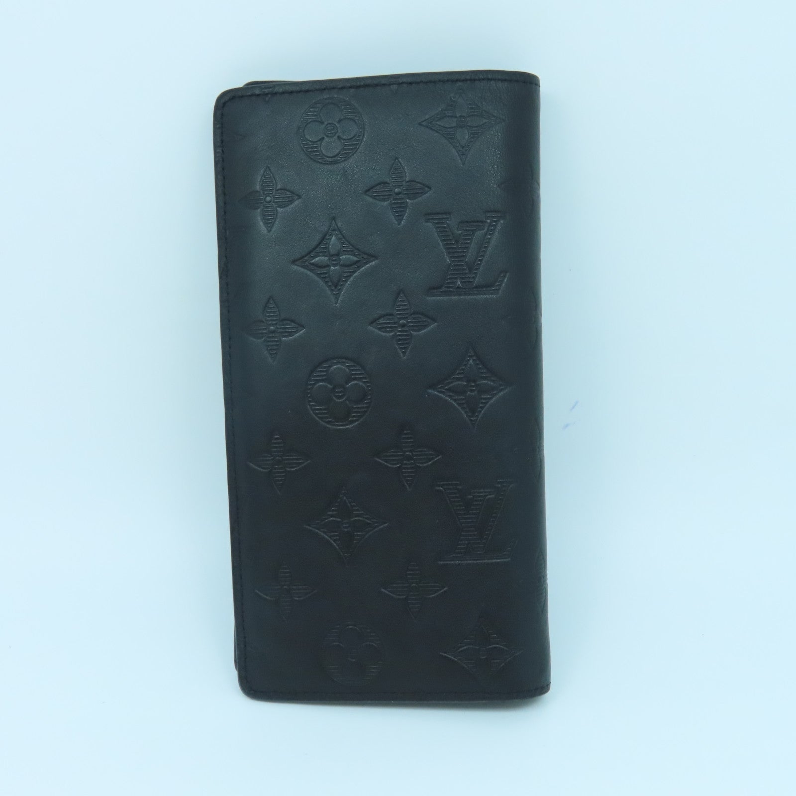 LOUIS VUITTON Monogram Brazza Long Wallet leather long wallet black