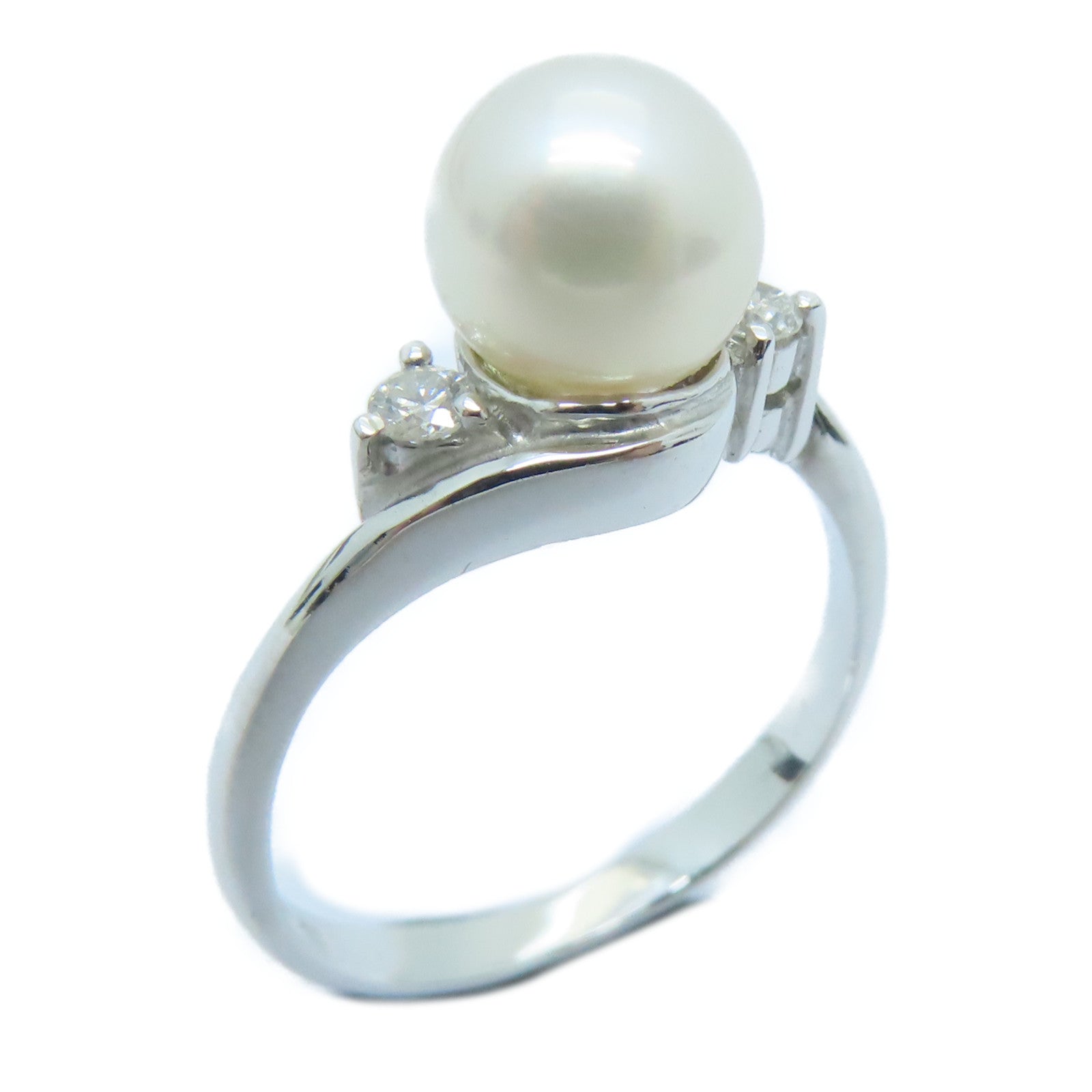 JEWELRY 【激減優惠】18K白金Pearl Ring珍珠戒指US#5.5