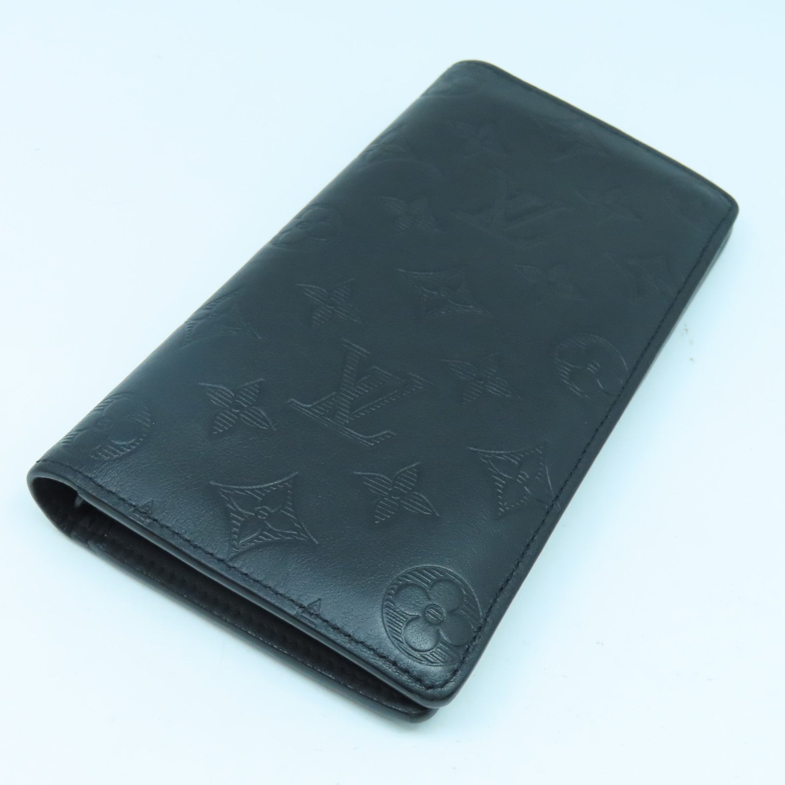 LOUIS VUITTON Monogram Brazza Long Wallet leather long wallet black