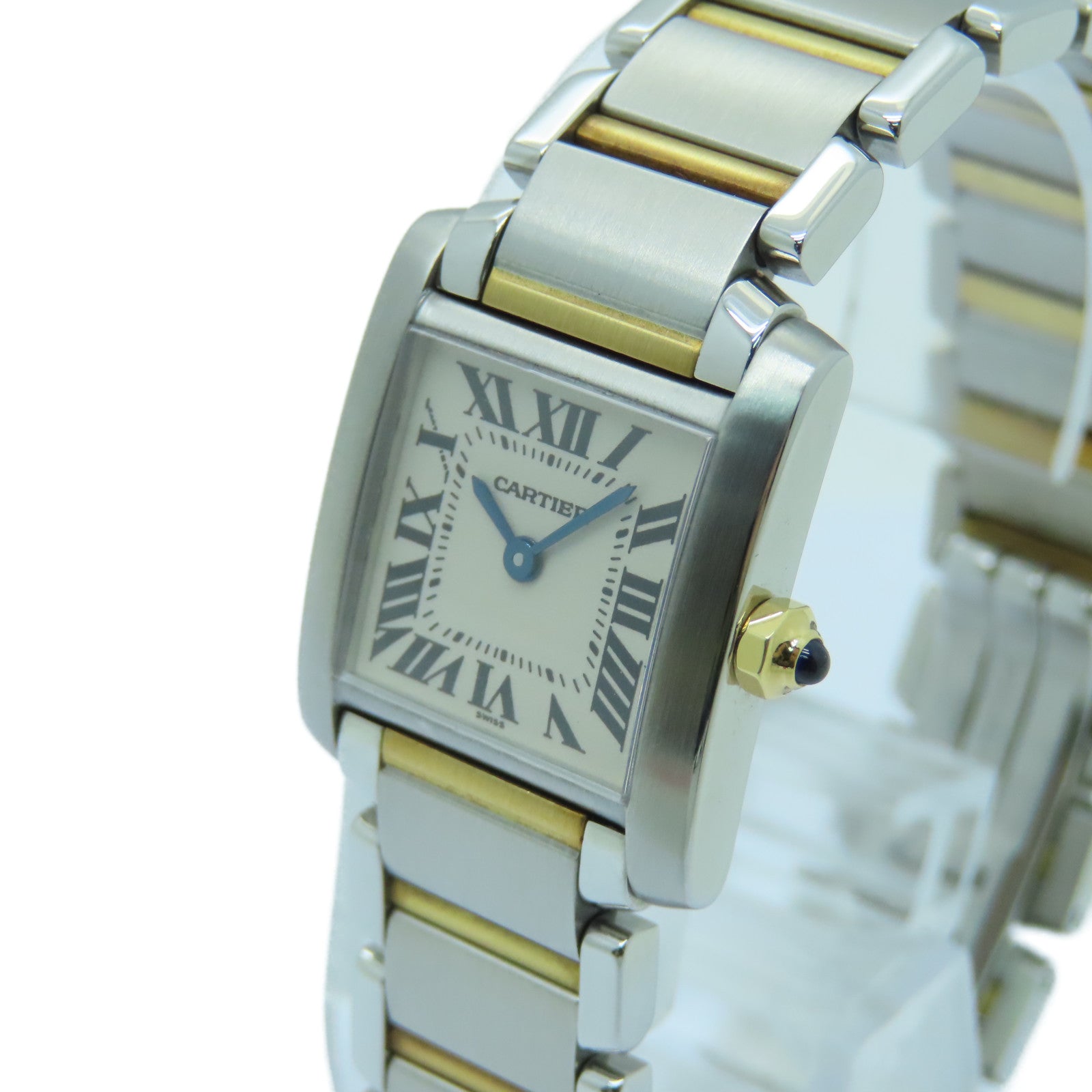 CARTIER Tank Francaise Stainless Steel/18K Watch Quartz Movement White
