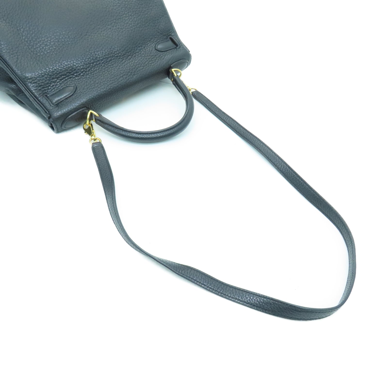 HERMES 【激減優惠】Clemence皮革Kelly 28金扣手挽肩背兩用袋黑色