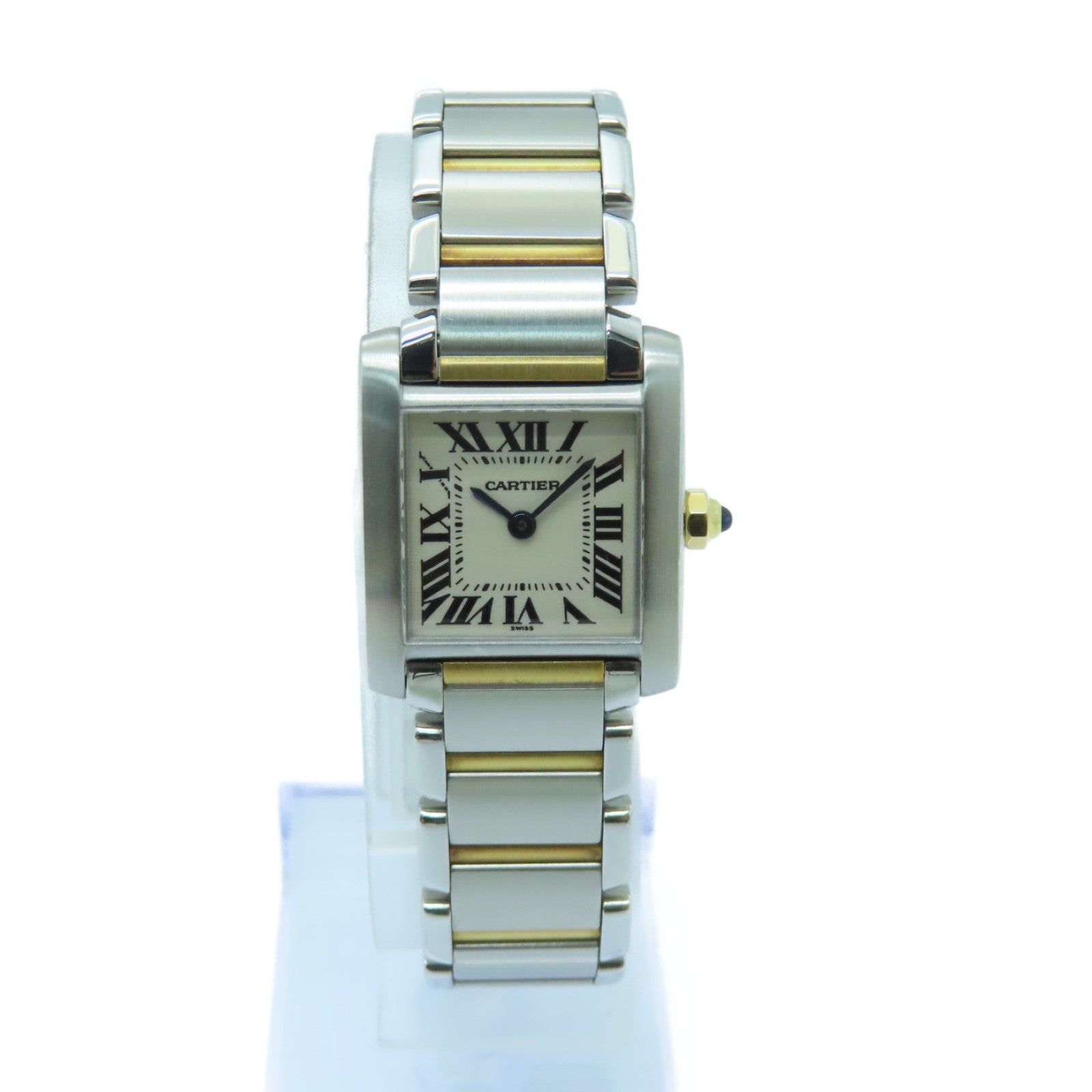 CARTIER Tank Francaise Stainless Steel/18K Watch Quartz Movement White