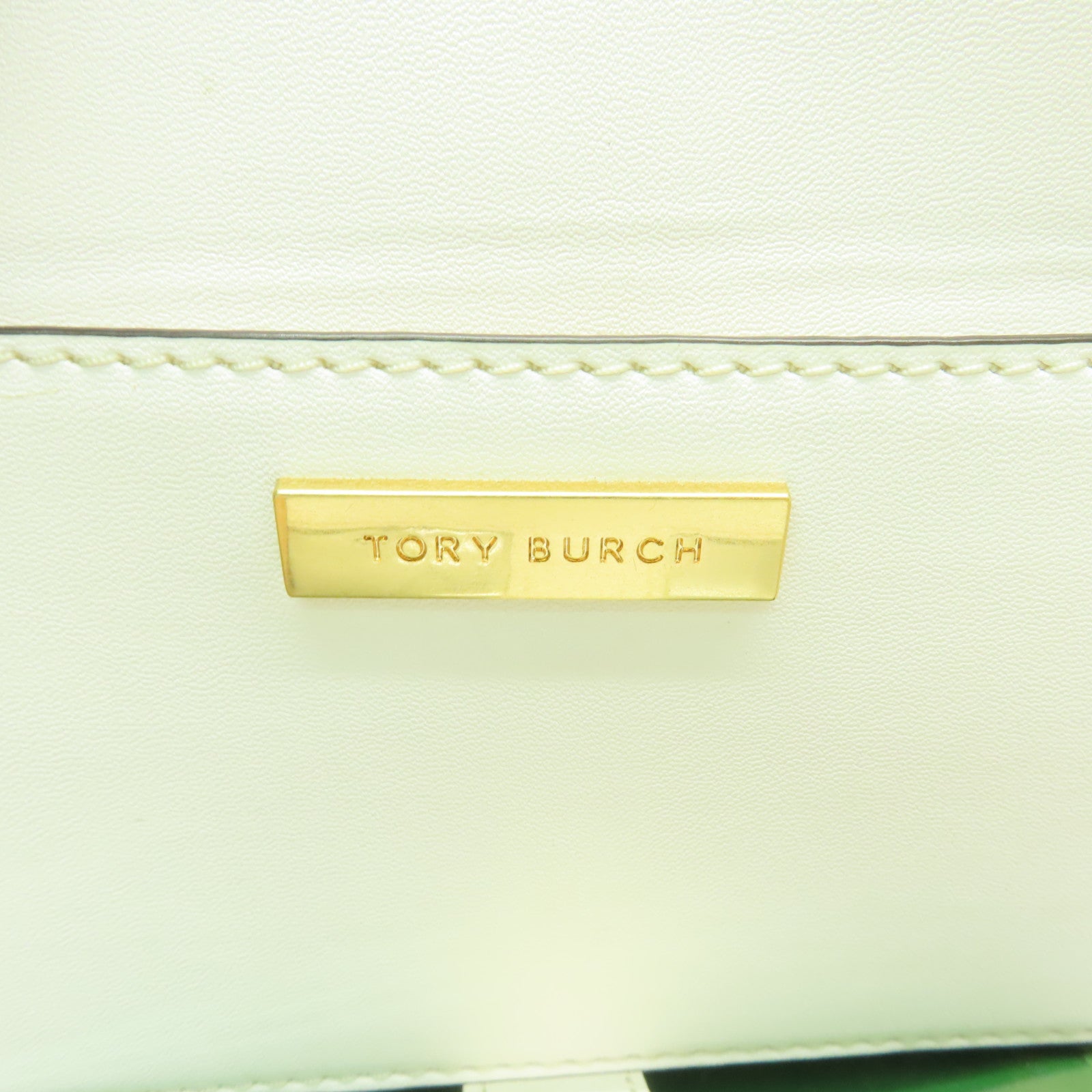 Tory Burch PVC/牛皮皮革Handbag金扣手挽袋白色/綠色/藍色