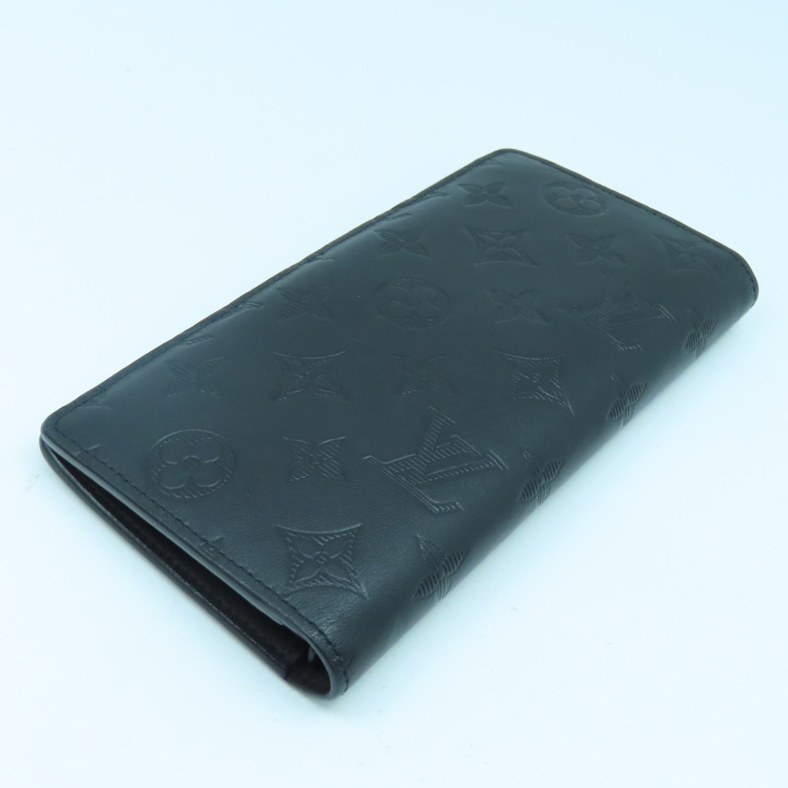 LOUIS VUITTON Monogram Brazza Long Wallet leather long wallet black