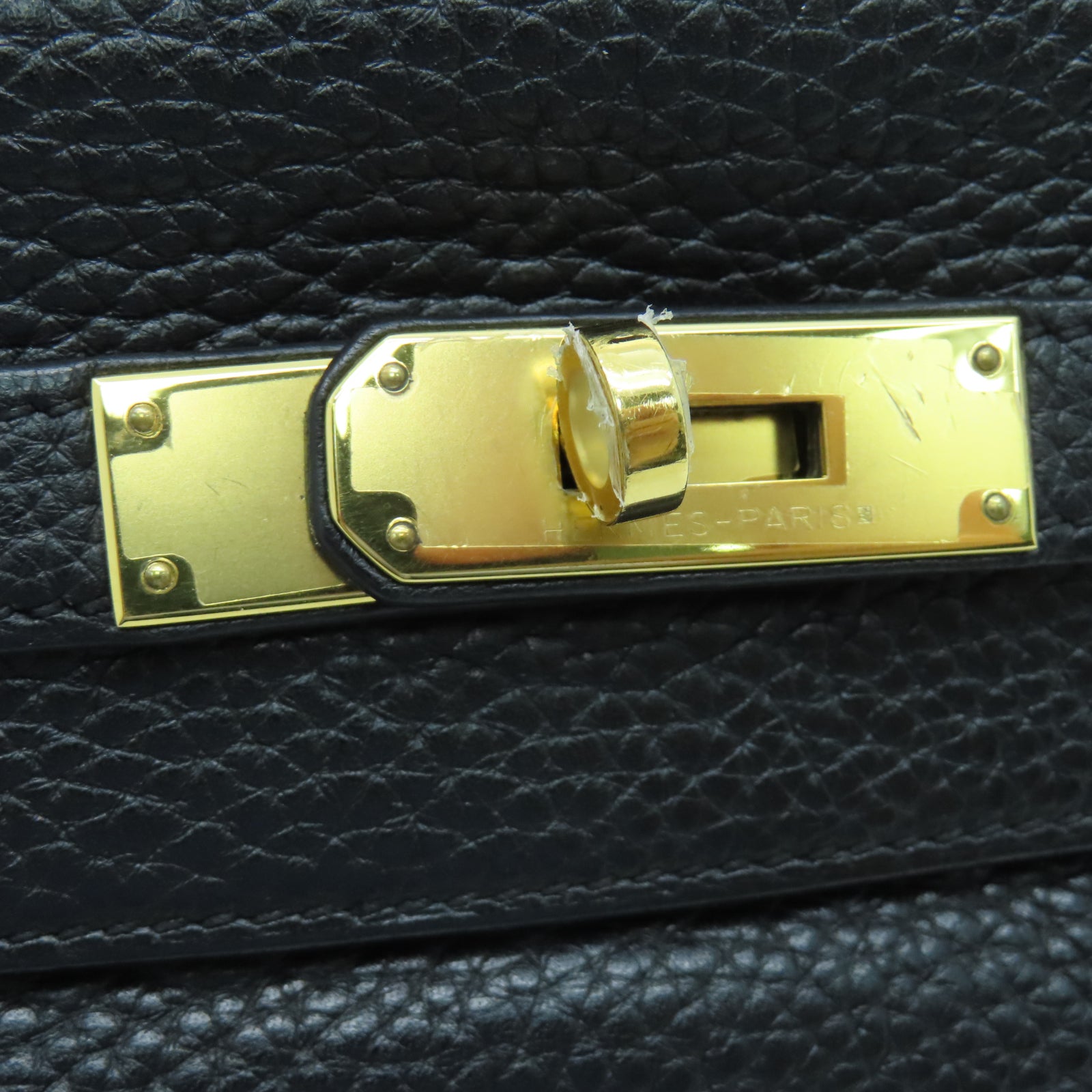 HERMES 【激減優惠】Clemence皮革Kelly 28金扣手挽肩背兩用袋黑色