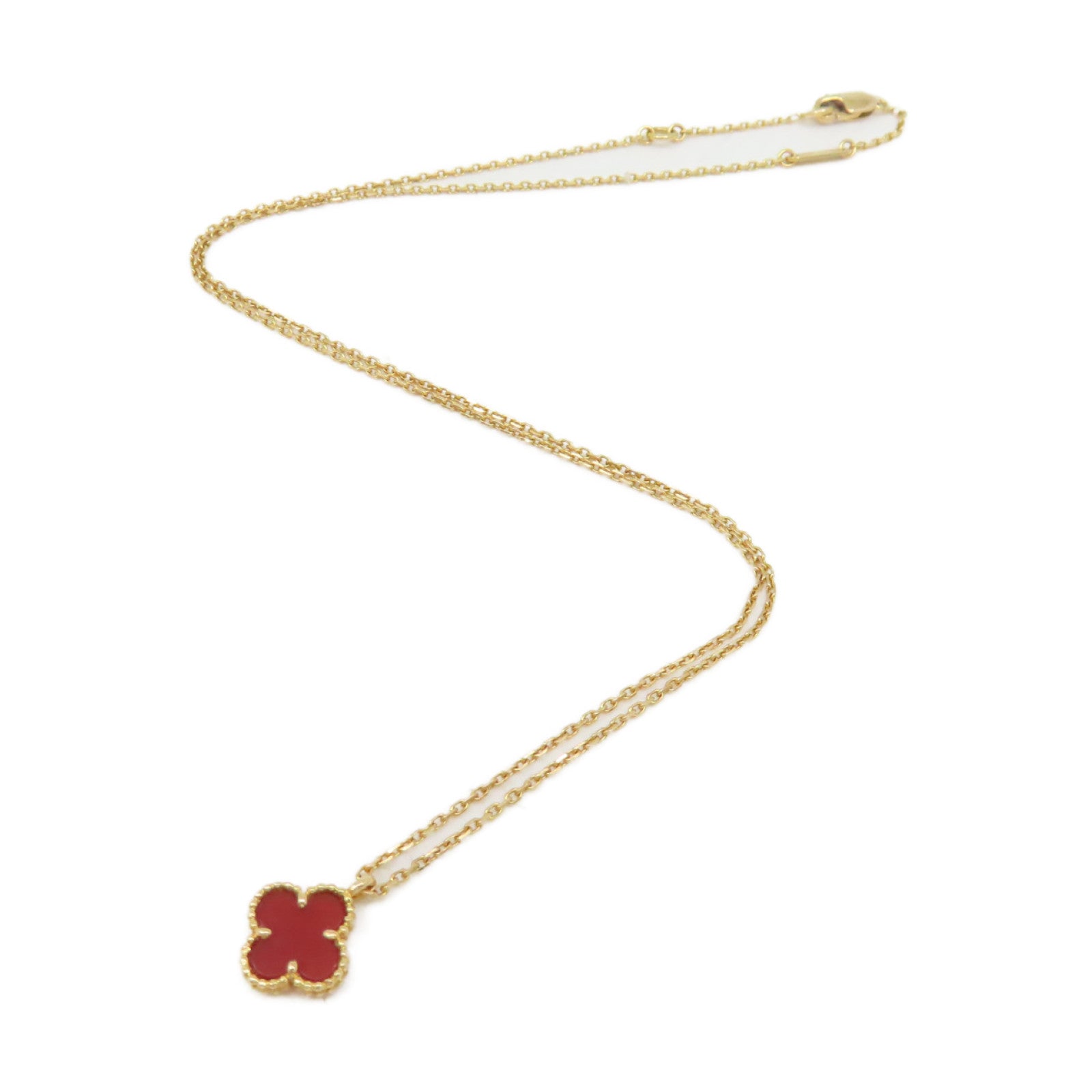 Van Cleef & Arpels 18K黃金/紅玉髓Sweet Alhambra Necklace項鏈紅色/金色