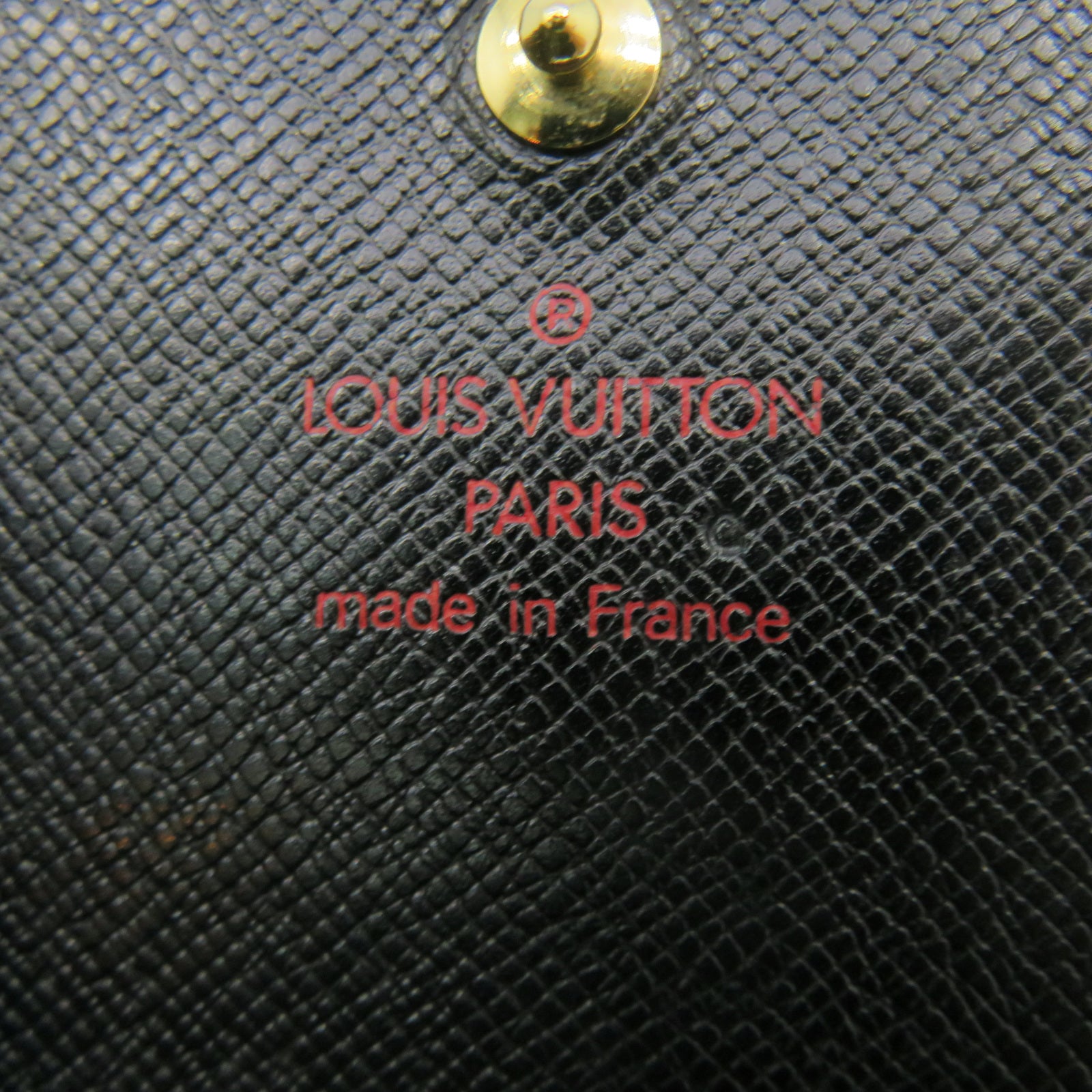 LOUIS VUITTON Epi Leather Wallet Gold Buckle Wallet Black