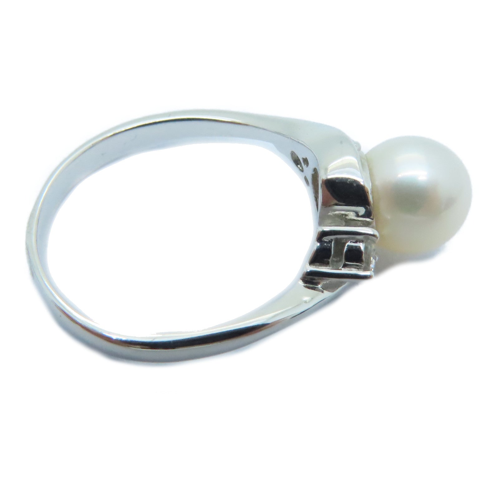 JEWELRY 【激減優惠】18K白金Pearl Ring珍珠戒指US#5.5