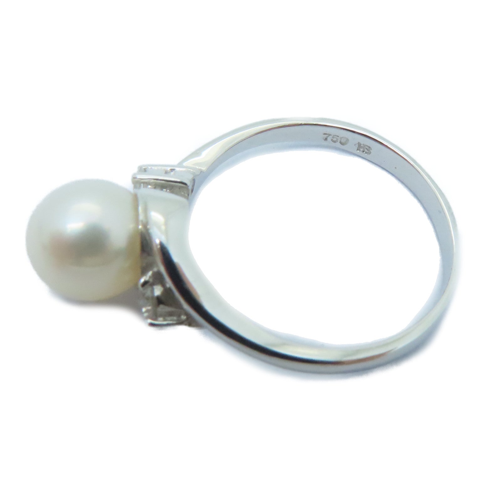 JEWELRY 【激減優惠】18K白金Pearl Ring珍珠戒指US#5.5