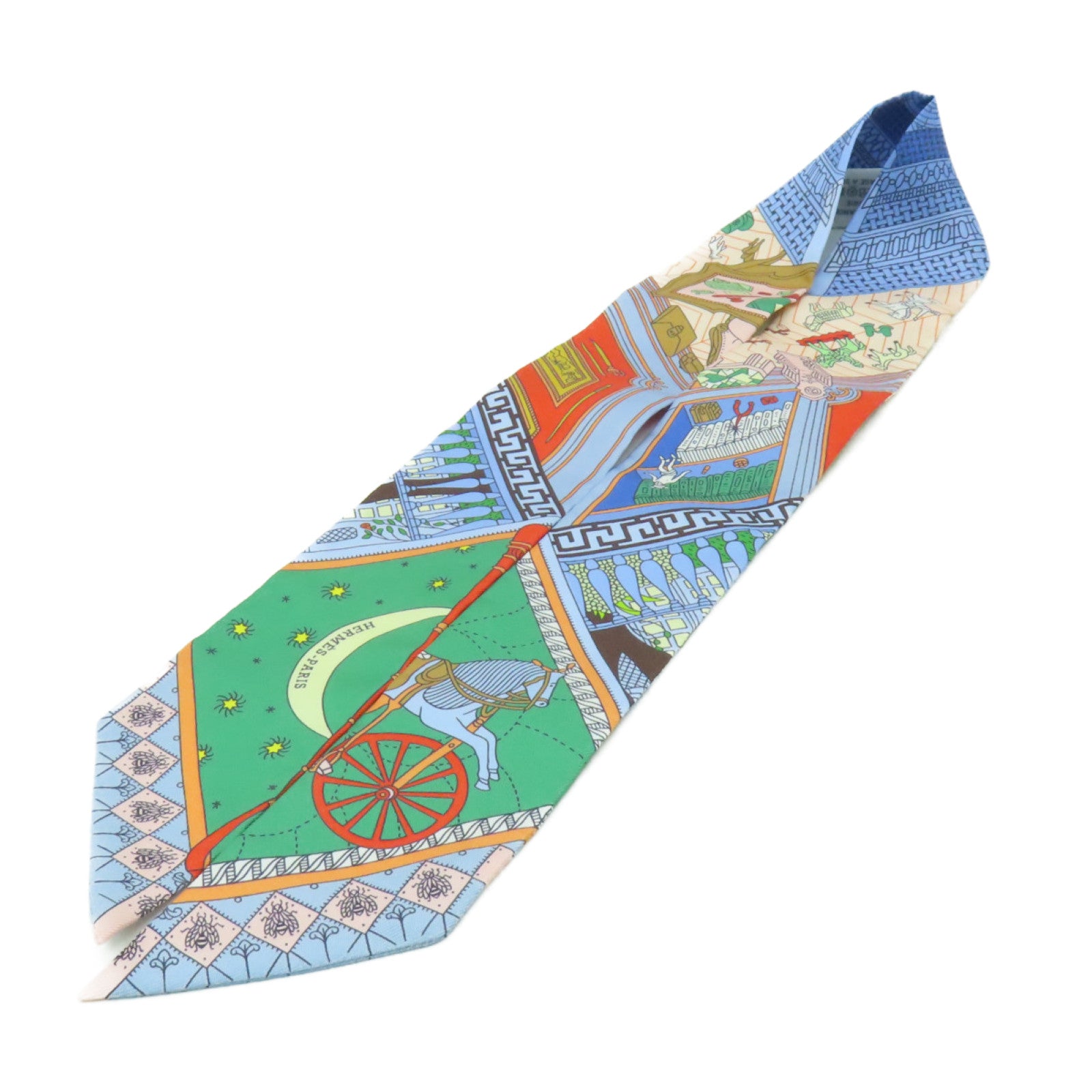 HERMES 【激減優惠】絲質Twilly絲巾藍色/彩色