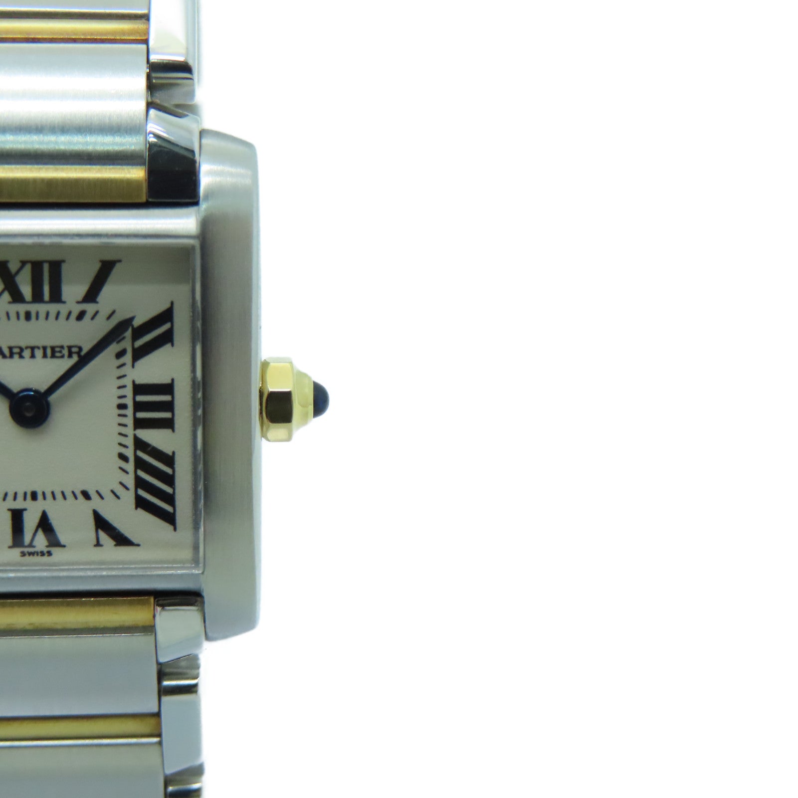 CARTIER Tank Francaise Stainless Steel/18K Watch Quartz Movement White