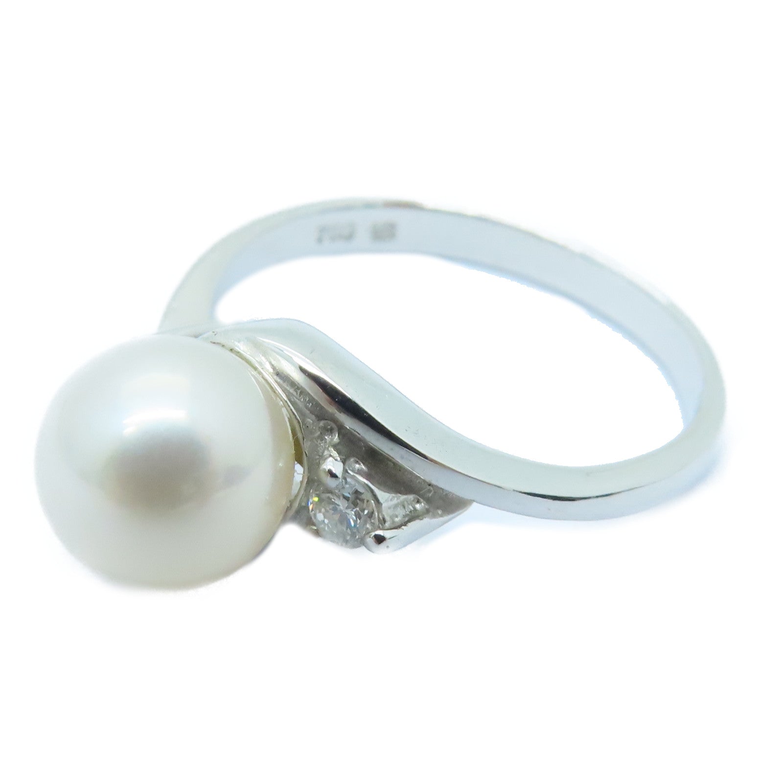JEWELRY 【激減優惠】18K白金Pearl Ring珍珠戒指US#5.5