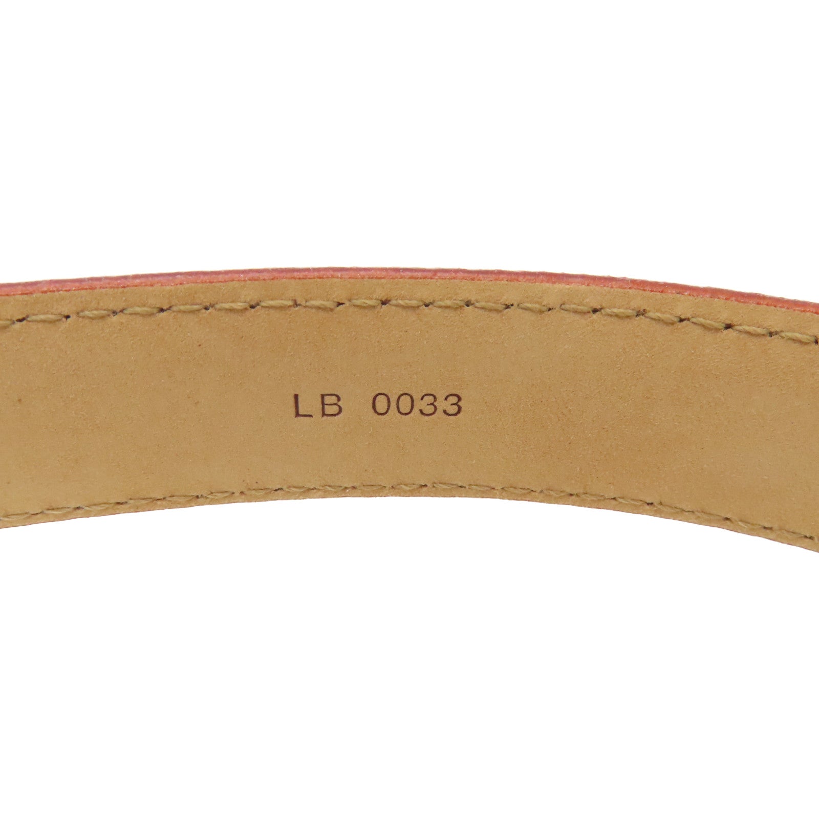 LOUIS VUITTON Monogram/皮革Cherry Blossom Ceinture金扣皮帶粉紅色