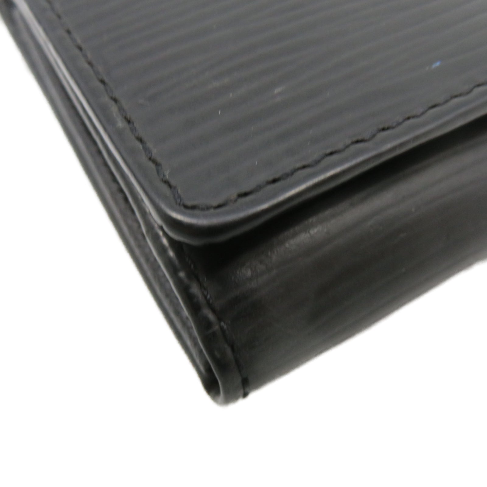 LOUIS VUITTON Epi Leather Wallet Gold Buckle Wallet Black