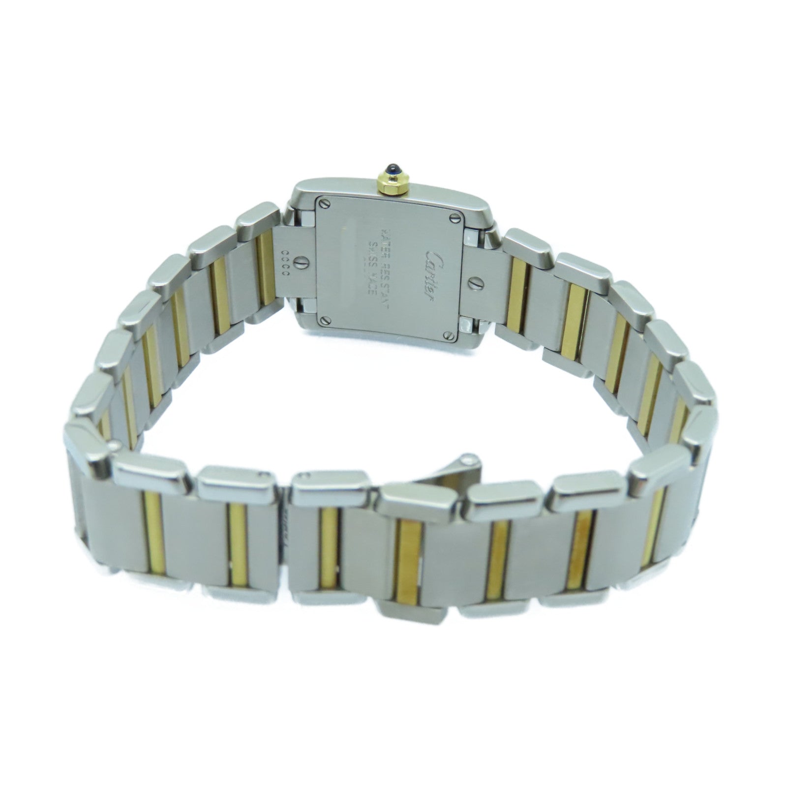 CARTIER Tank Francaise Stainless Steel/18K Watch Quartz Movement White