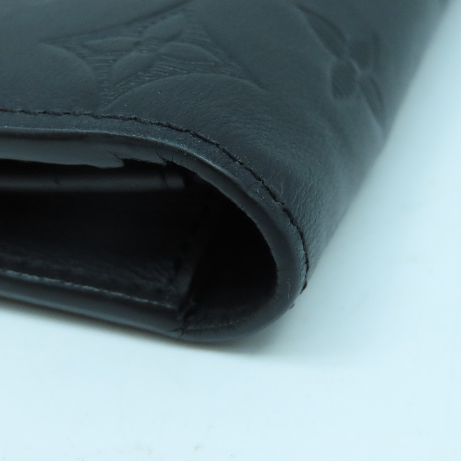 LOUIS VUITTON Monogram Brazza Long Wallet leather long wallet black